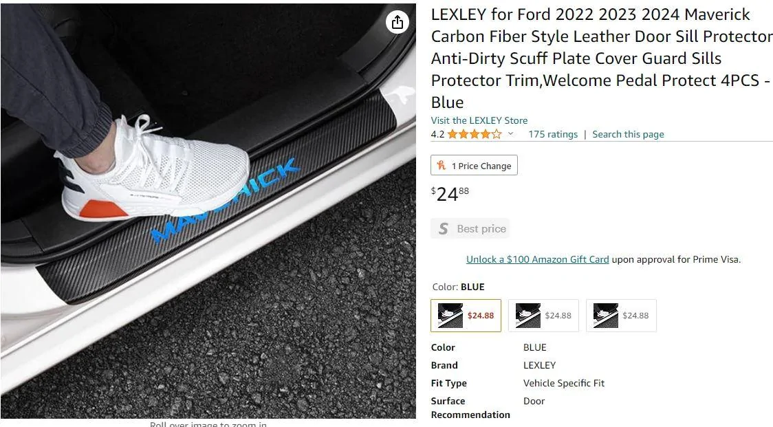 Ford Maverick Door Sill Recommendations Mav door sill protector