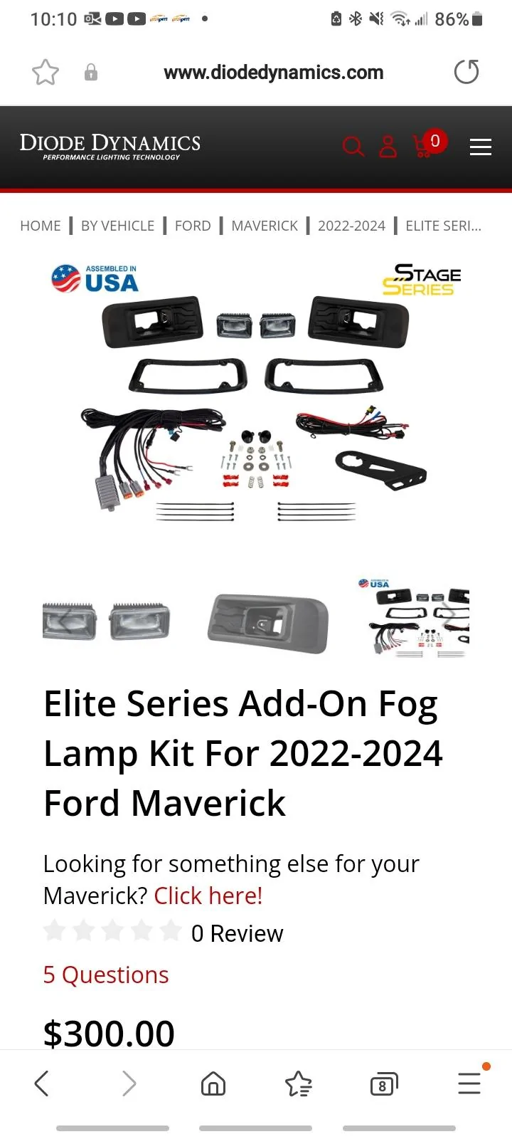 Ford Maverick Foglights Finally Diode Dynamics Screenshot_20240118_101036_Samsung Internet
