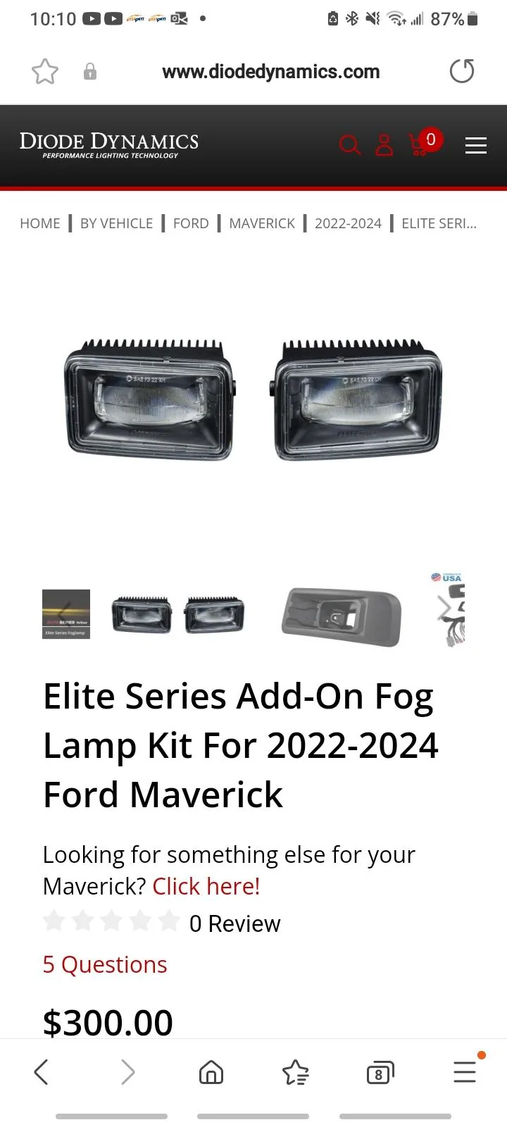 Ford Maverick Foglights Finally Diode Dynamics Screenshot_20240118_101025_Samsung Internet