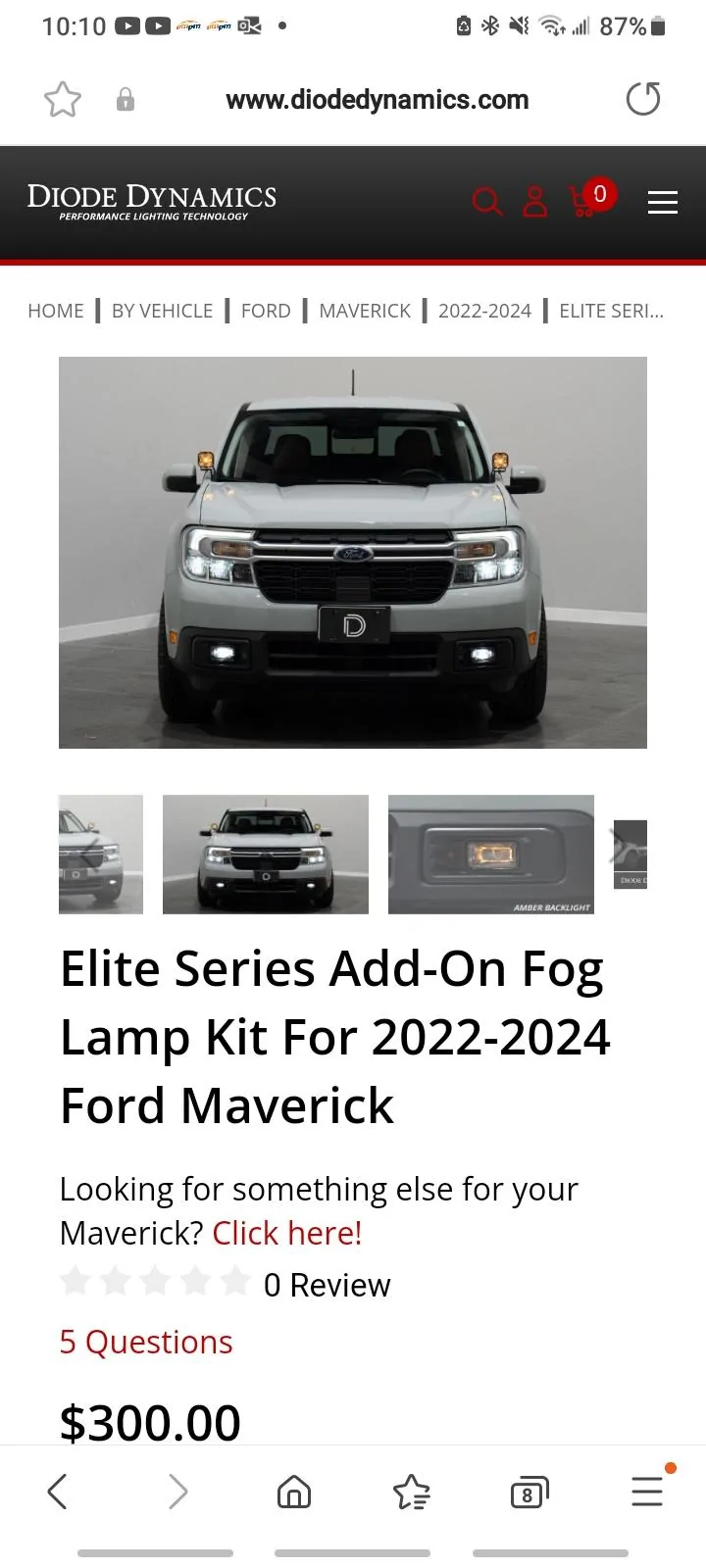 Ford Maverick Foglights Finally Diode Dynamics Screenshot_20240118_101009_Samsung Internet