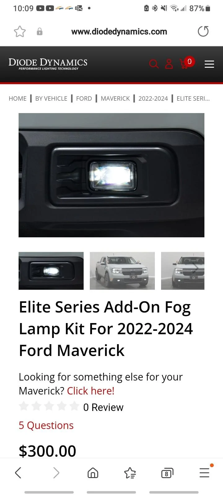 Ford Maverick Foglights Finally Diode Dynamics Screenshot_20240118_100959_Samsung Internet