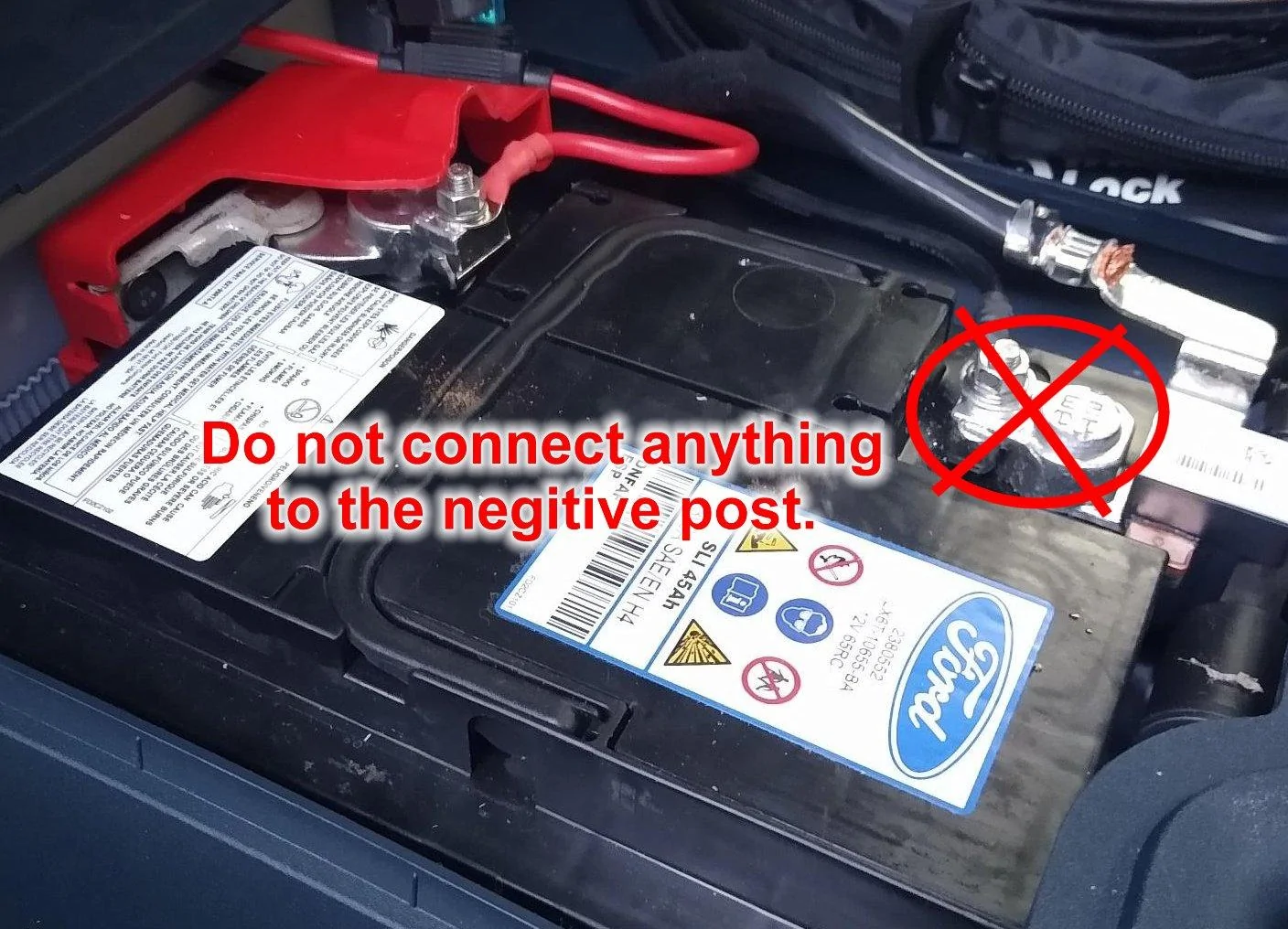 Ford Maverick Installing a dedicated trickle charging cable setup -- DIY writeup negitive battery post