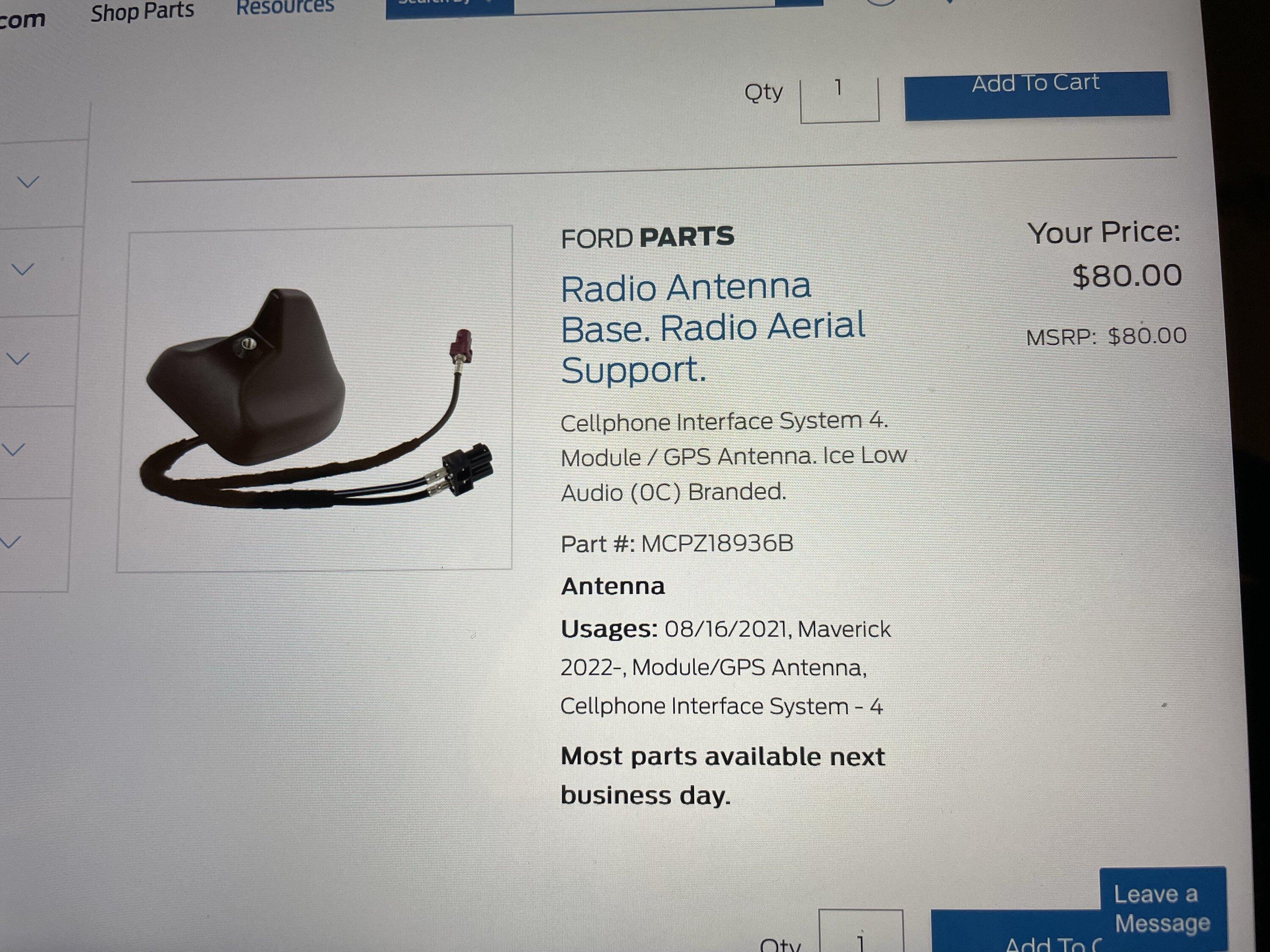 Ford Maverick Bought the Vais SiriusXM internal kit; anybody else installed one of these? IMG_2203