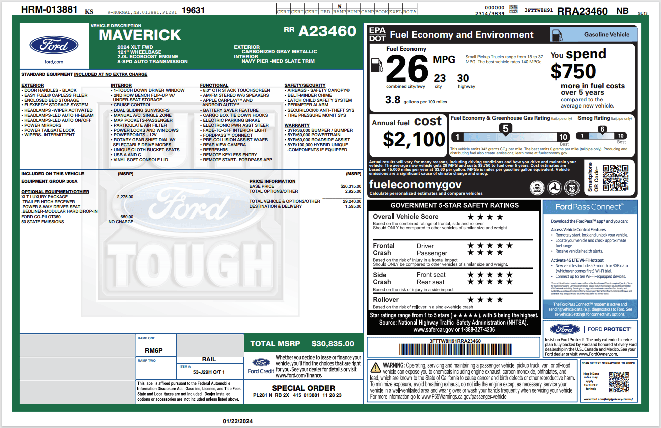 Ford Maverick Want a 2024 Maverick XLT Ecoboost? Screenshot 2024-01-22 095116