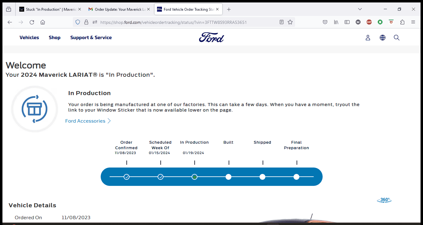Ford Maverick Stuck "In Production" 2024-01-22