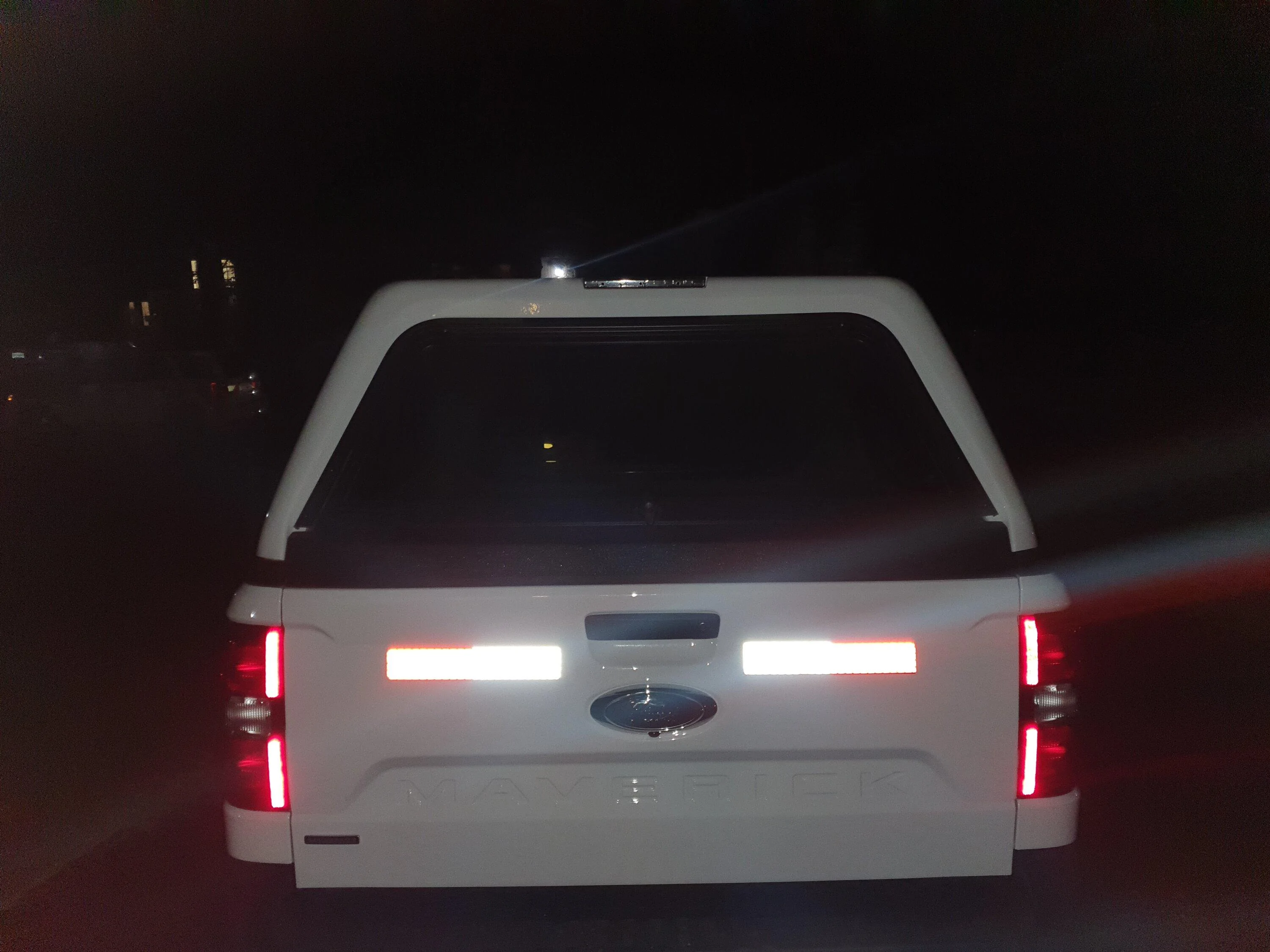Ford Maverick Reflective tape on tailgate for visibility ideas 20230723_230950