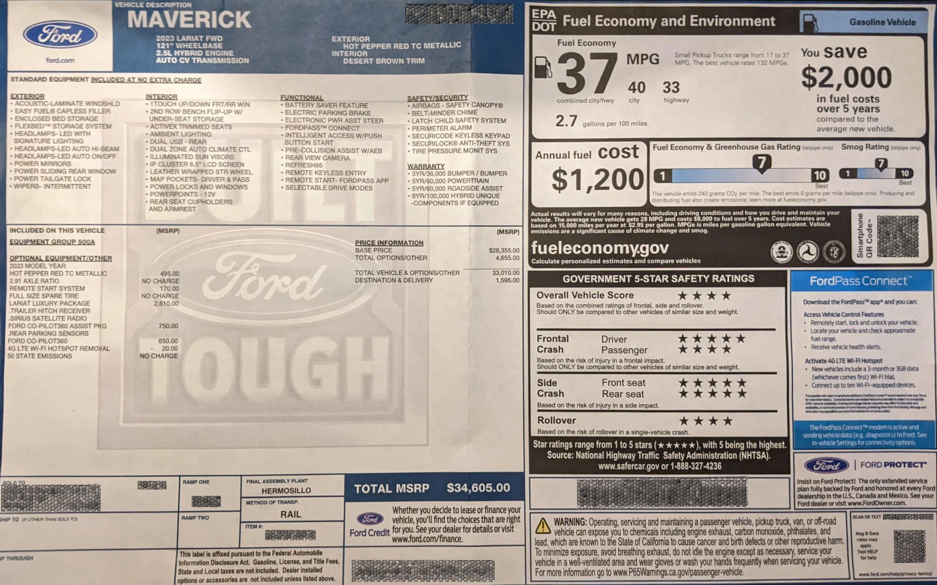 Ford Maverick Taco Truck + Prius = TruckPrius maverick-window-sticker-redacted