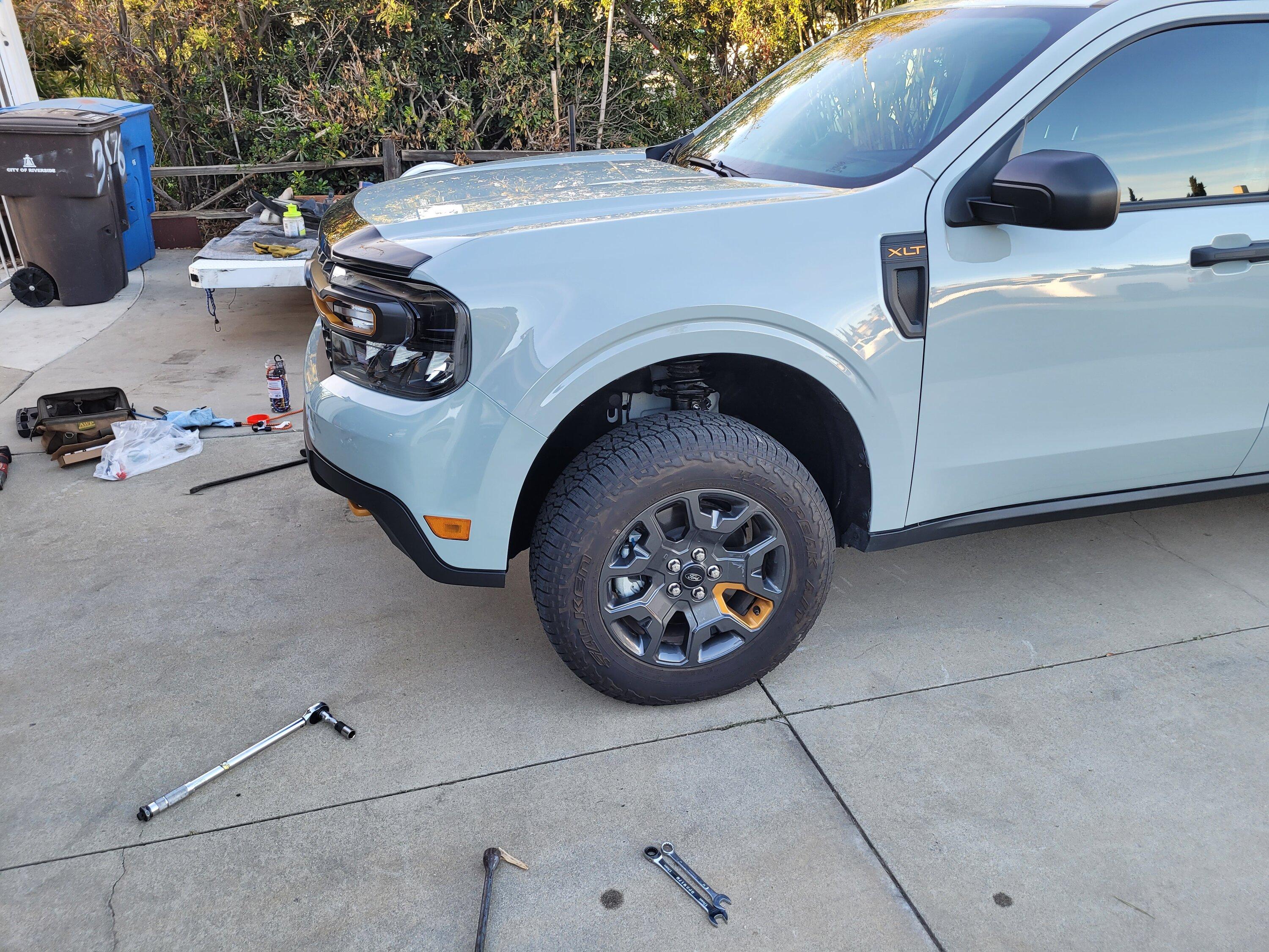 Ford Maverick HRG 1.5" lift kit for Maverick Tremor installed 20240127_163627