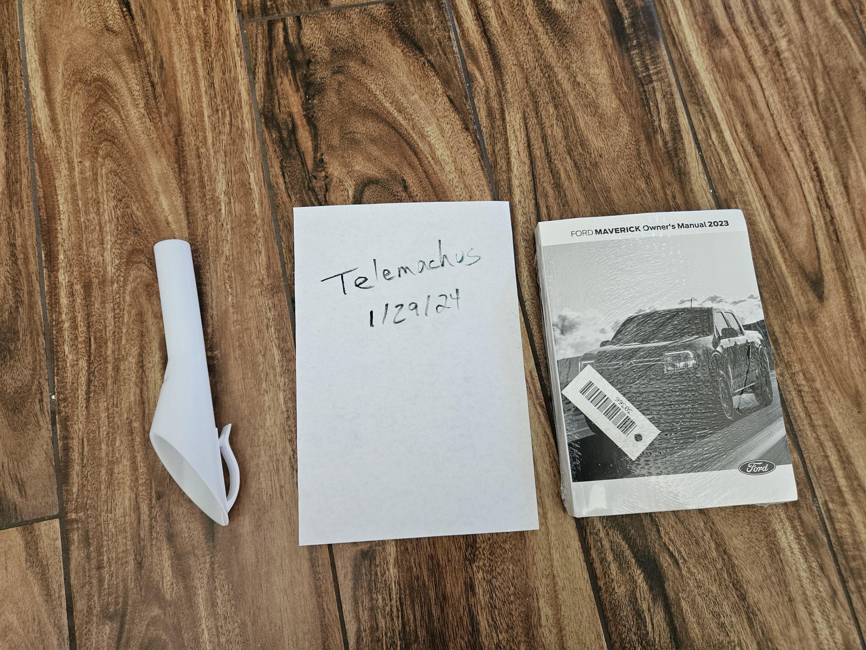 Ford Maverick 2023 Manual and funnel.  $20 shipped.  OBO 1000008408