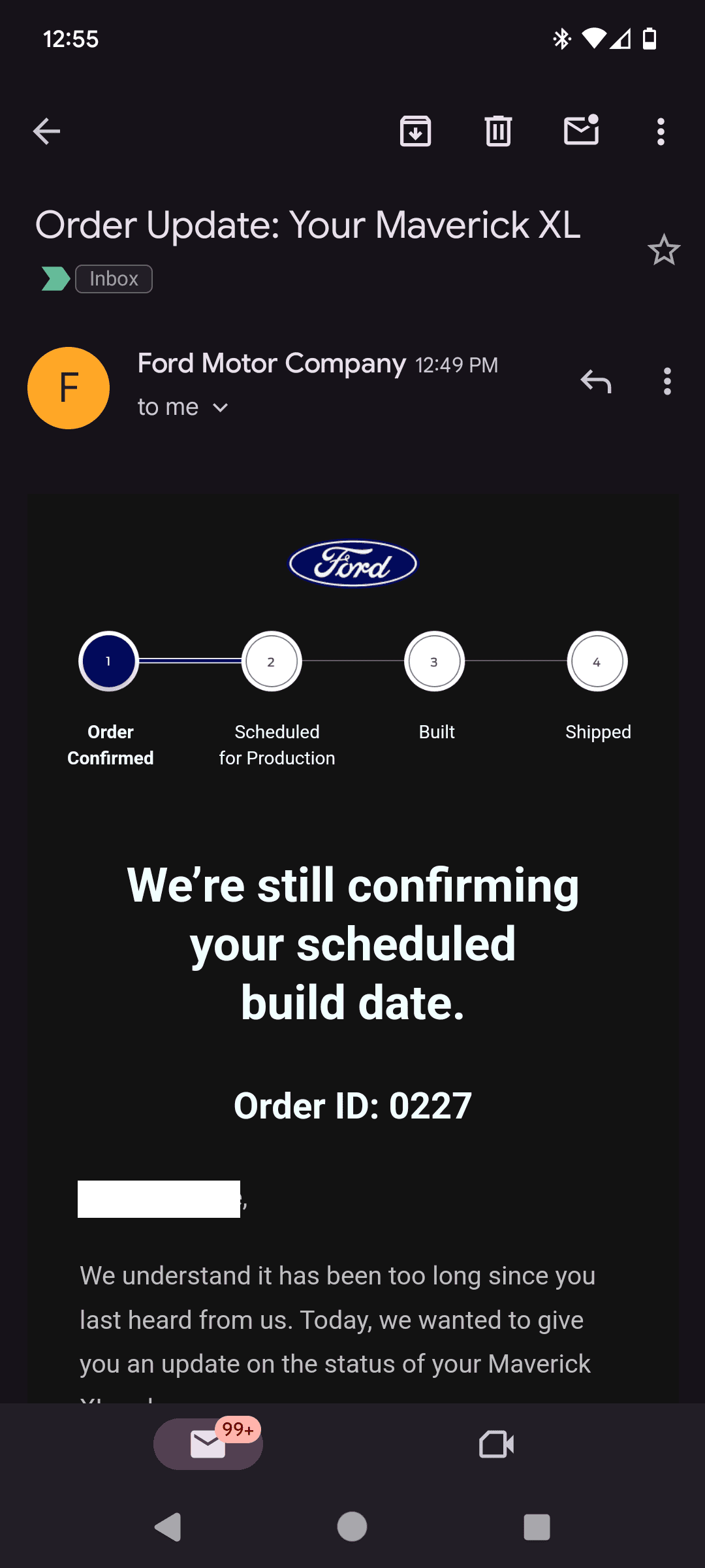 Ford Maverick Day 501 Update share_2083195874303676036