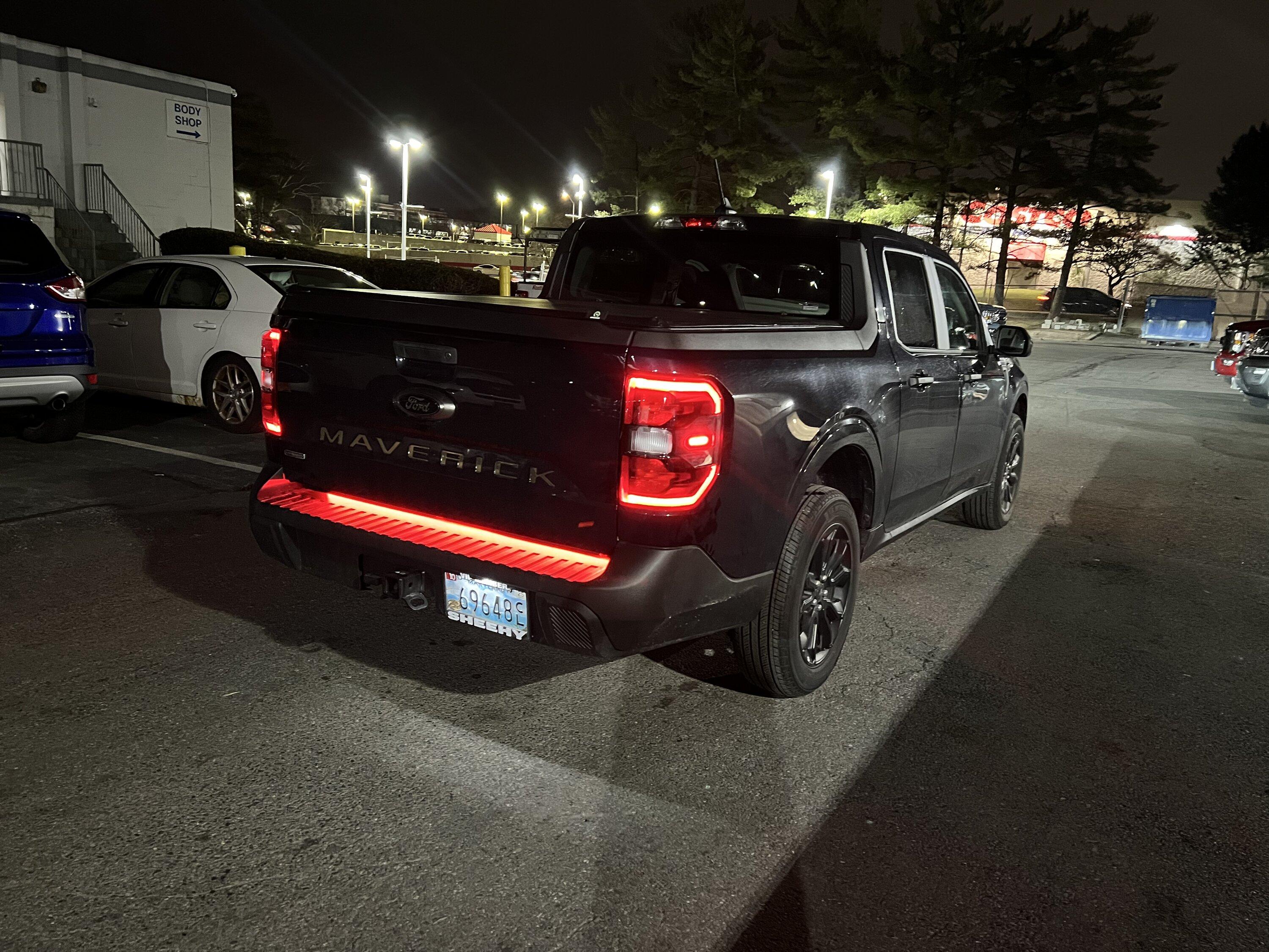 Ford Maverick Tailgate Led bar install using OPT7 lighting harness. IMG_7891