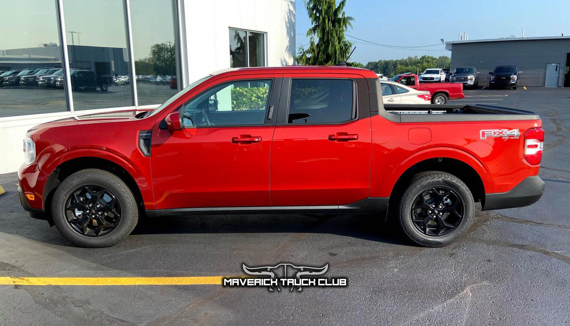 Ford Maverick Removing B Pillar Black Vinyl for a paint matching look Hot Pepper Red 2022 Maverick Lariat FX4-3
