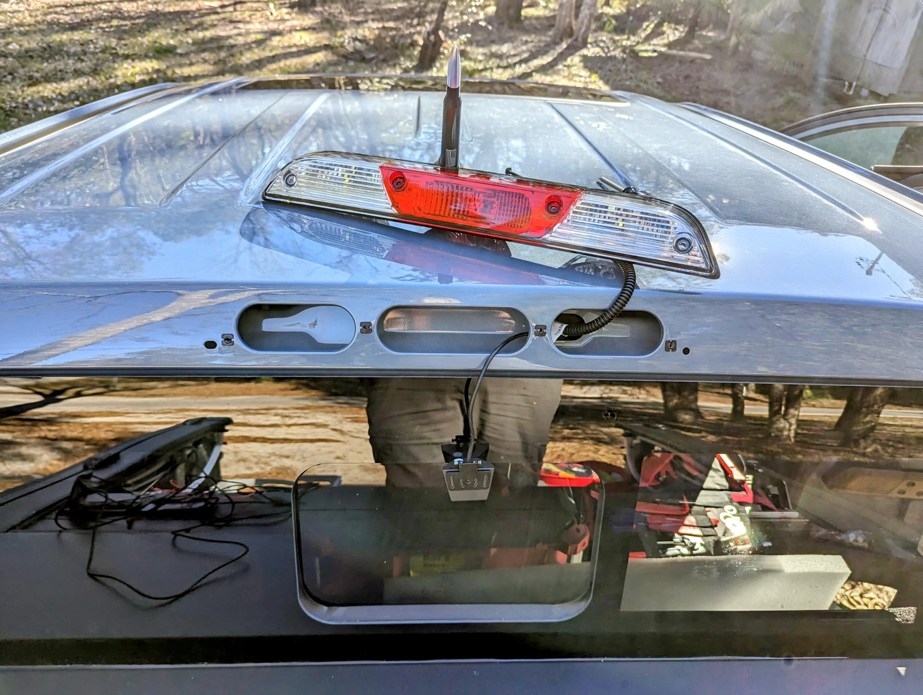Ford Maverick Digital (LCD) Rearview Mirror (Wolfbox G900 front and rear dash cams) installed - photos & review PXL_20240131_202334780~2