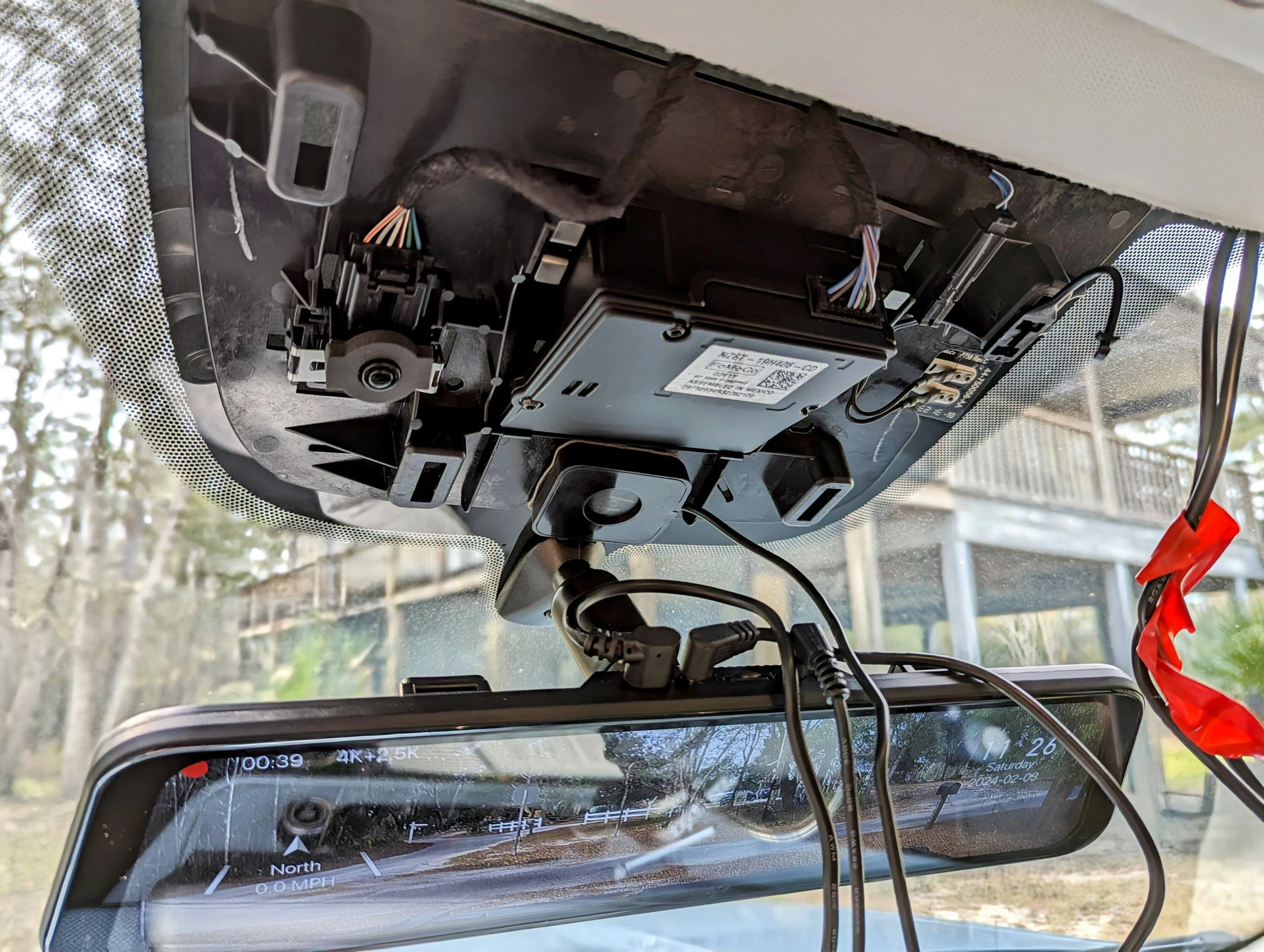 Ford Maverick Digital (LCD) Rearview Mirror (Wolfbox G900 front and rear dash cams) installed - photos & review PXL_20240203_172701248~2