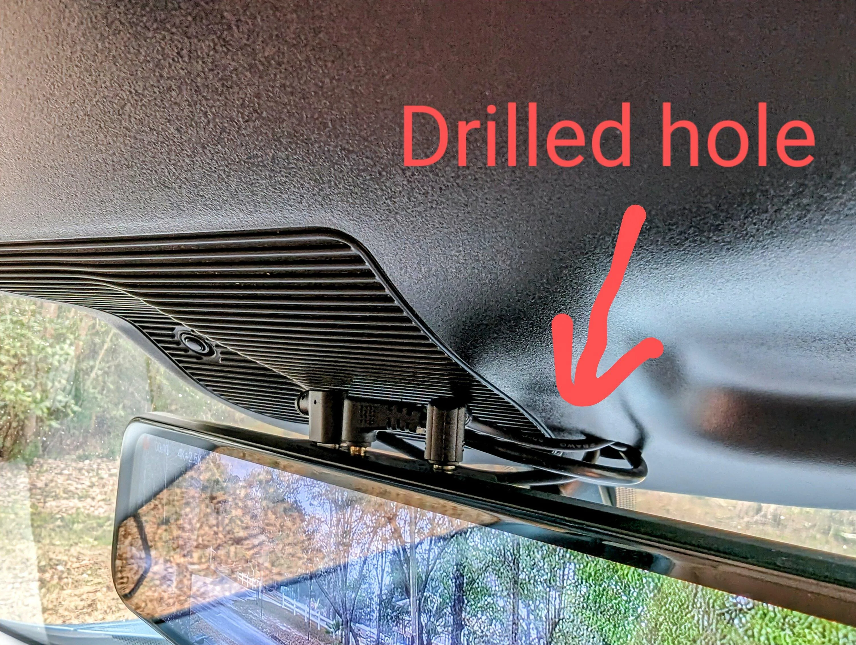 Ford Maverick Digital (LCD) Rearview Mirror (Wolfbox G900 front and rear dash cams) installed - photos & review PXL_20240203_215342581~3