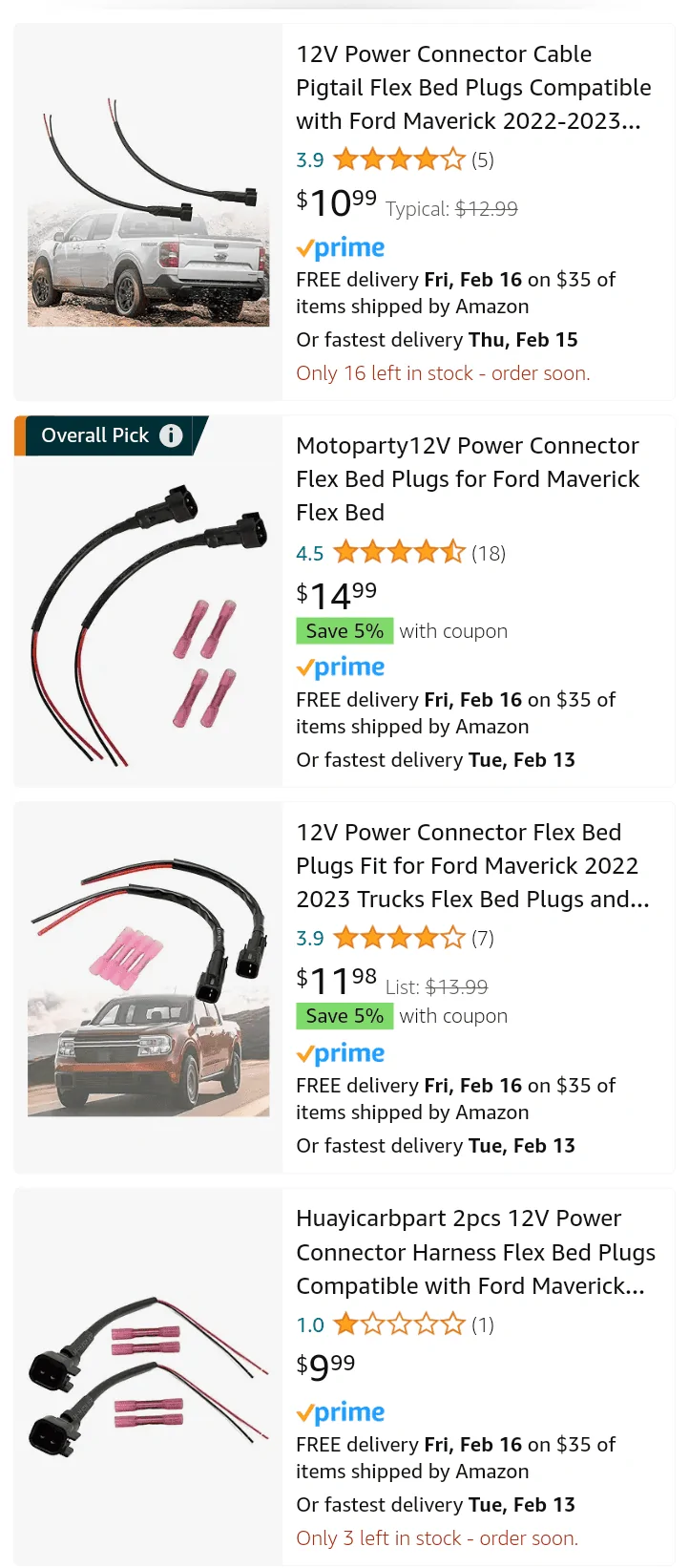 Ford Maverick 12v auxiliary truck bed connector name chrome_screenshot_Feb 11, 2024 3_55_14 PM CST