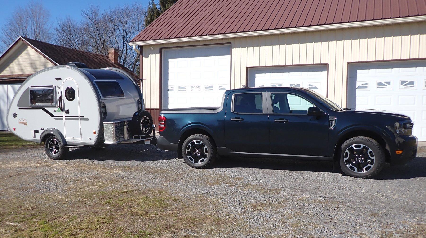 Ford Maverick Spotted another Maverick towing a scamp trailer camper camper  winter