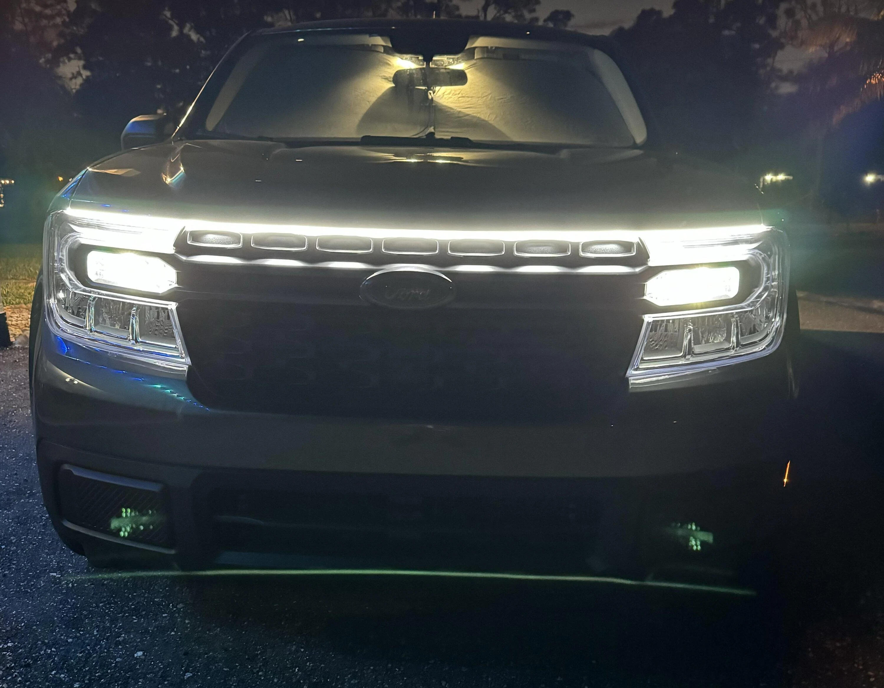 Ford Maverick Cheap LED lightning style grill IMG_4527