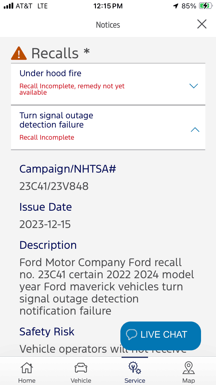 Ford Maverick Recall Notice 23C41/NHTSA 23V848 and Rapid Direction/Blinker Lights IMG_9860