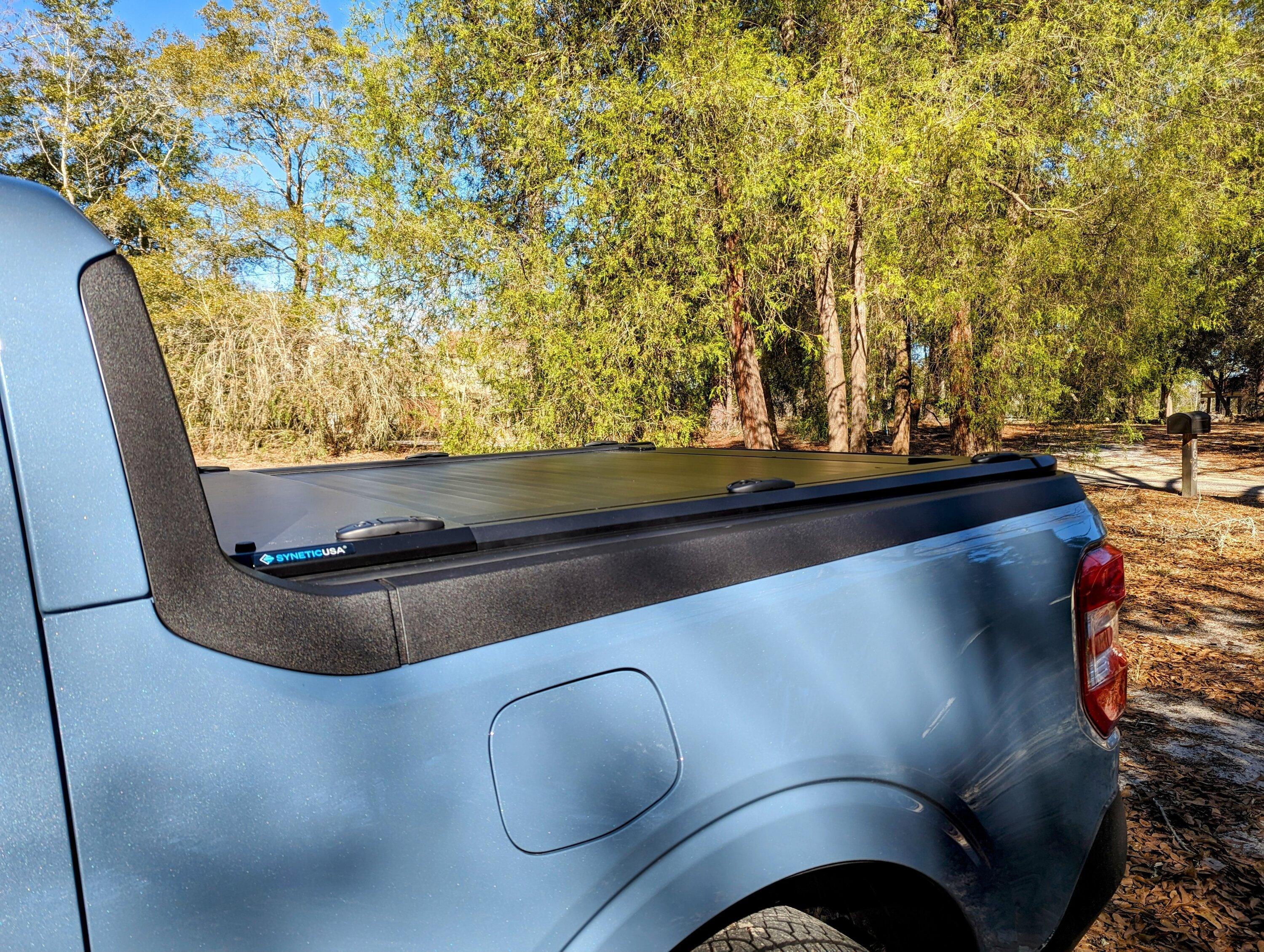 Ford Maverick Attaching cargo to tonneau cover PXL_20240129_163126200~2