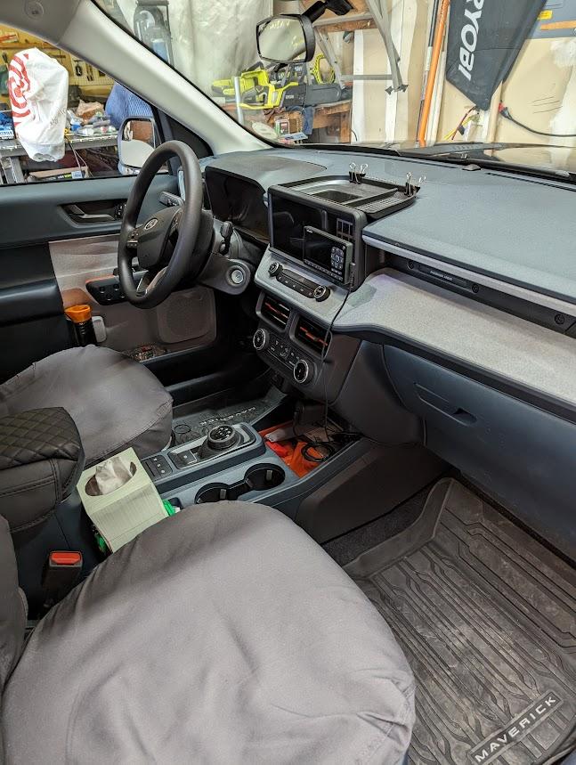 Ford Maverick Adding Sirius XM to a truck that doesn't have it. Cubby-phone mount+SiriusXM Raido+Center arm rest