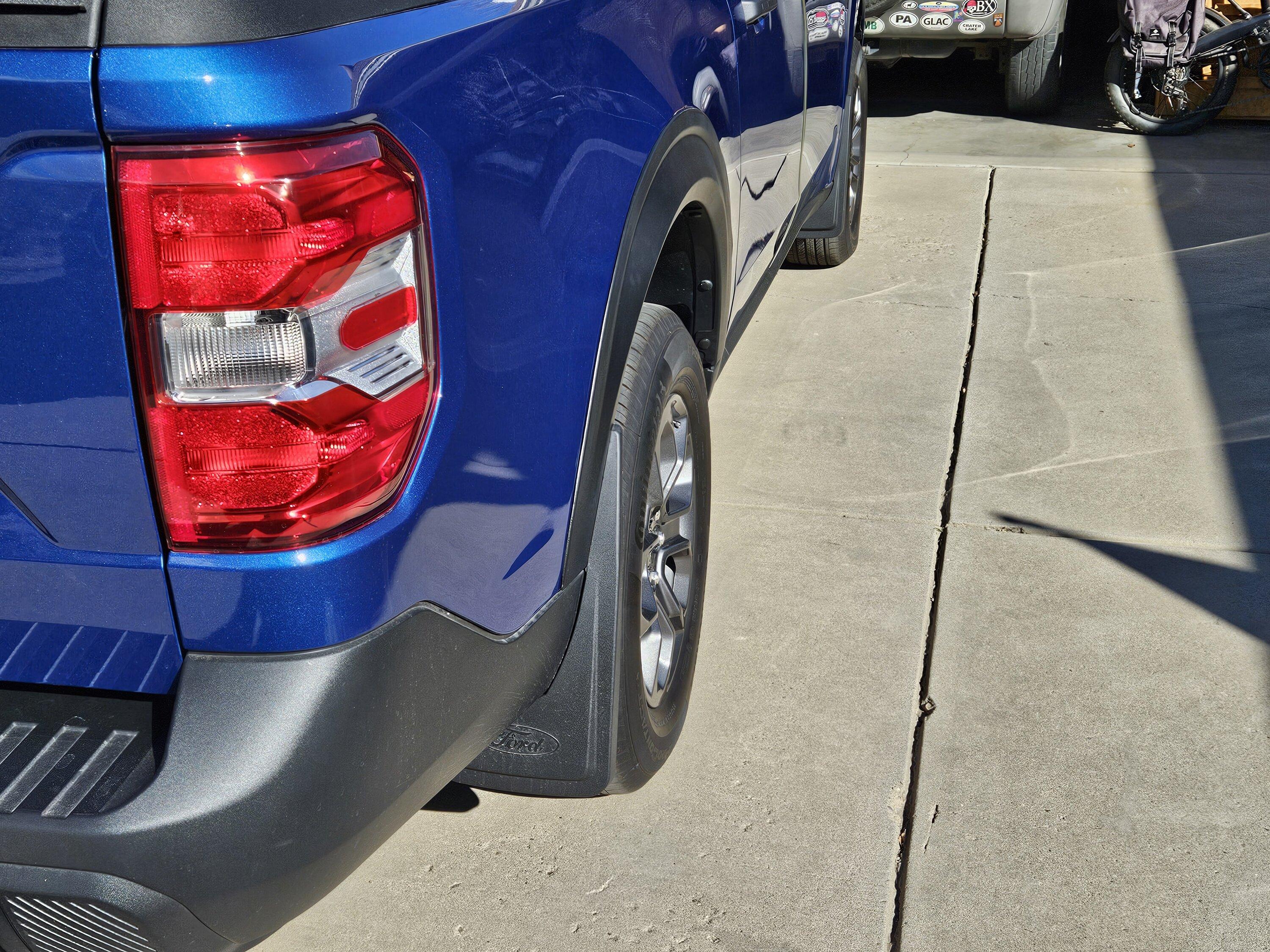 Ford Maverick What mudflaps are you-all using on your Maverick? Ford mud flap & Mabett flare 01