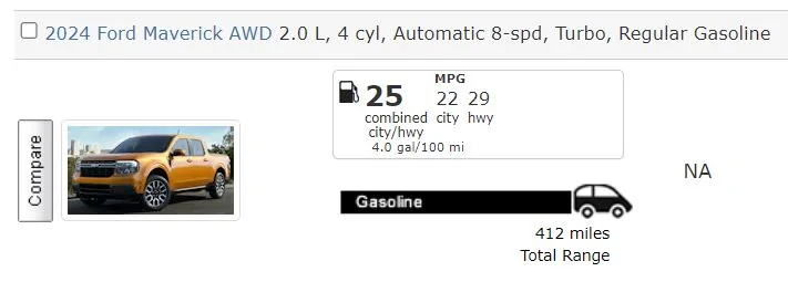 Ford Maverick Worst MPG from AWD 2.0 EcoBoost Owners? Captur