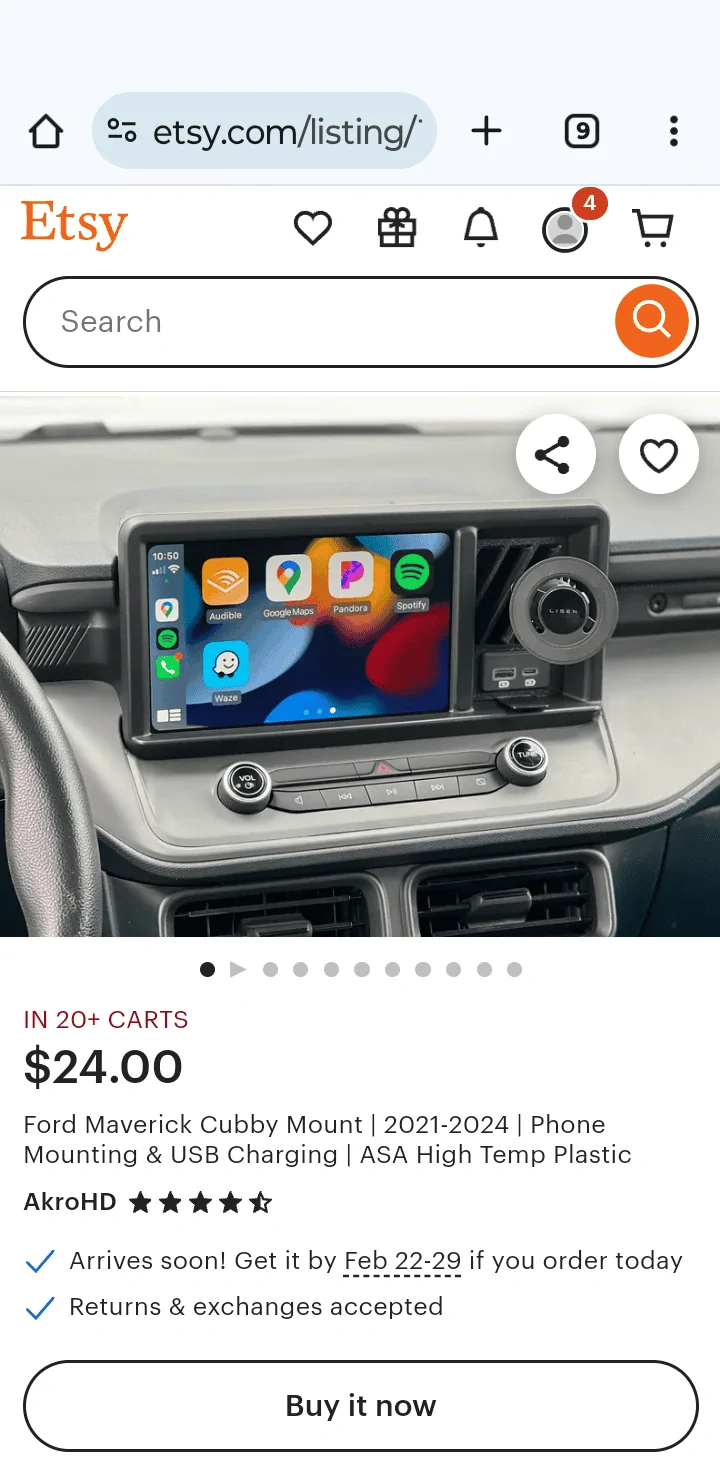Ford Maverick Anyone have a solid cubby solution for holding phone with case? Screenshot_20240220-085323