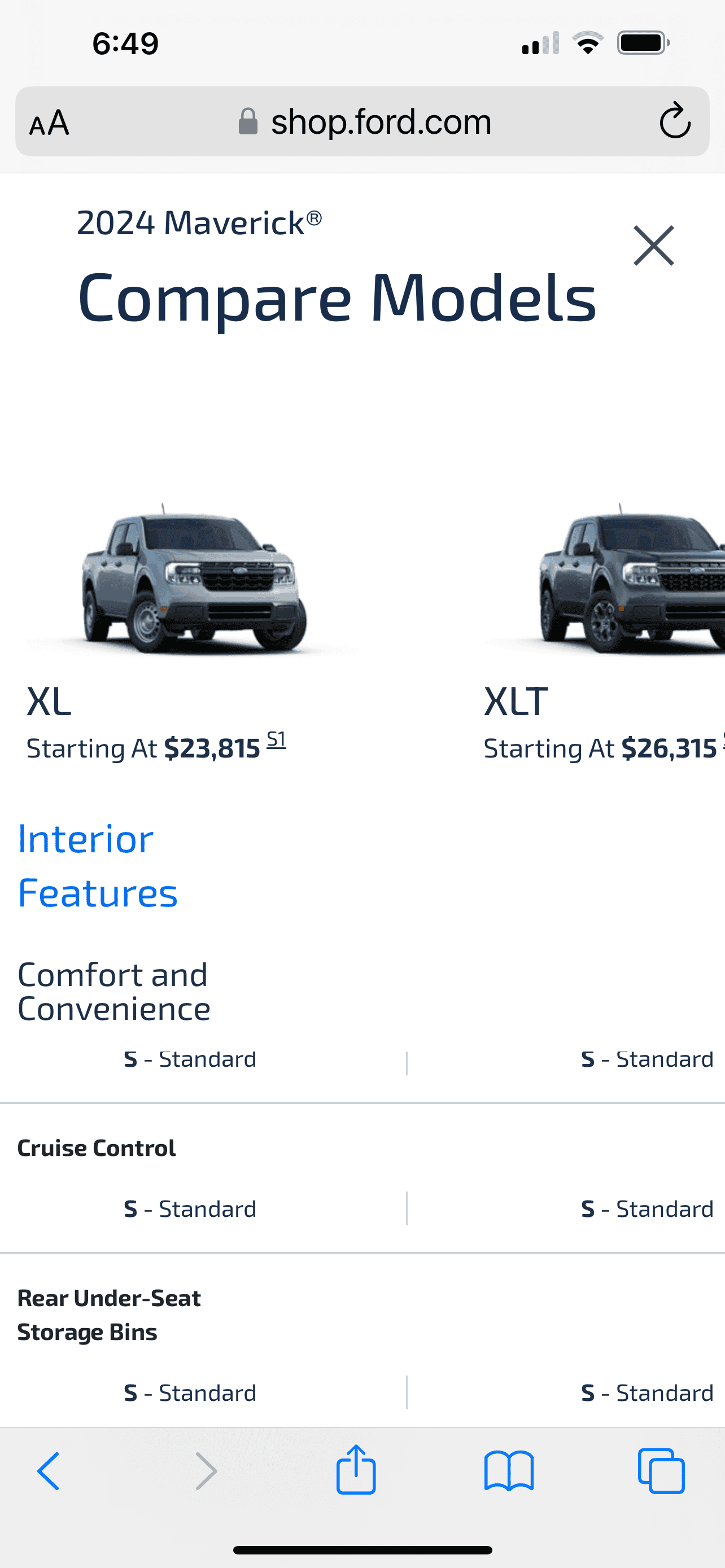 Ford Maverick XL versus XLT -- differences / value? IMG_6585