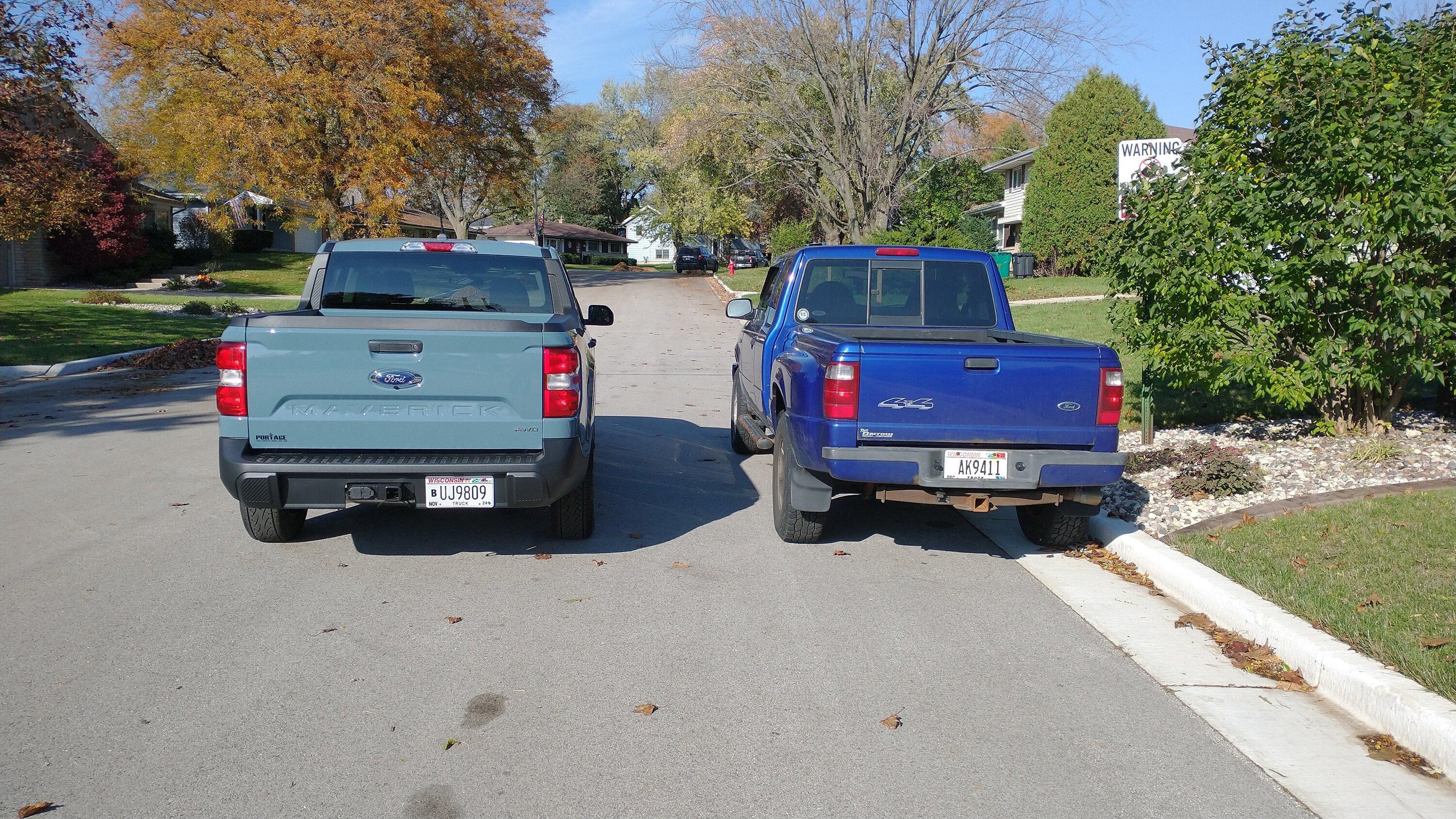 Ford Maverick Post your Maverick next to ridiculously large trucks - photos thread mav
