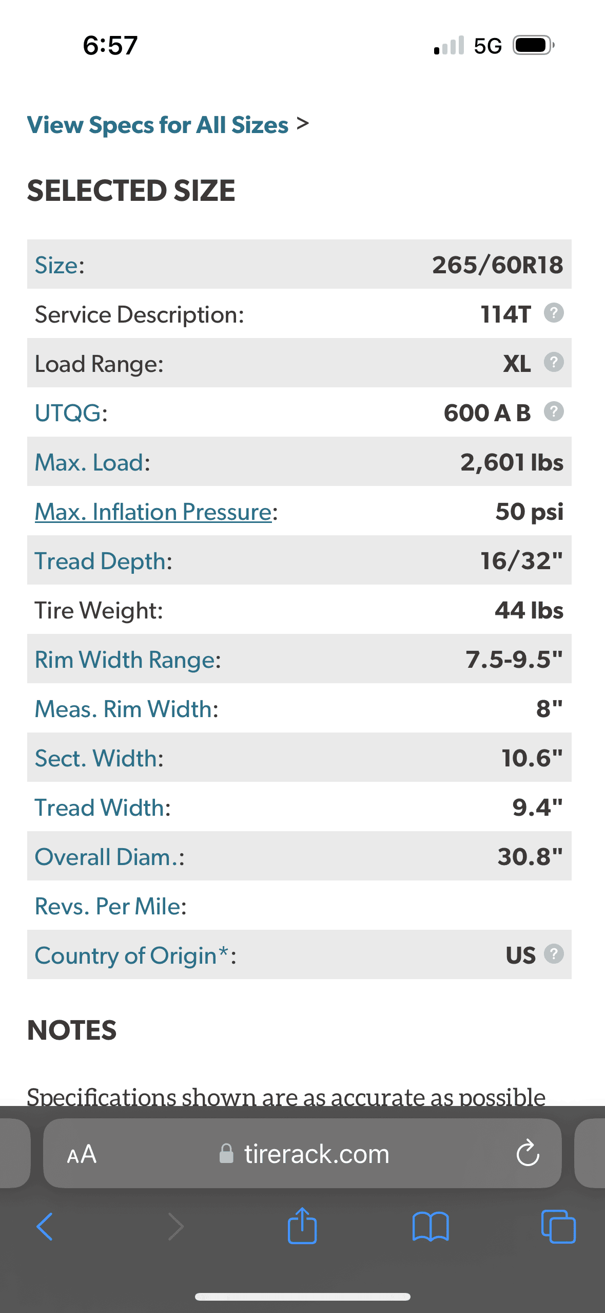 Ford Maverick 265/60-18 Cooper Rugged Trek tires installed IMG_4905