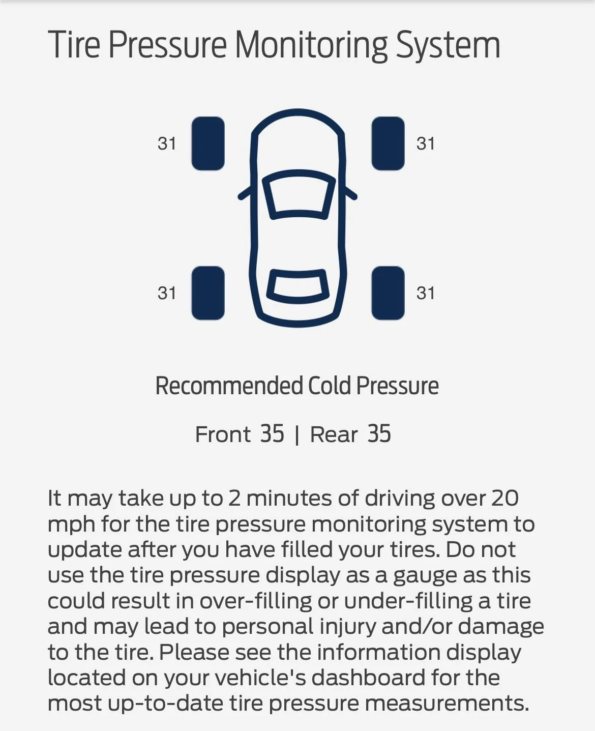 Ford Maverick Tire Pressure Difference Sticker/Tires IMG_1520