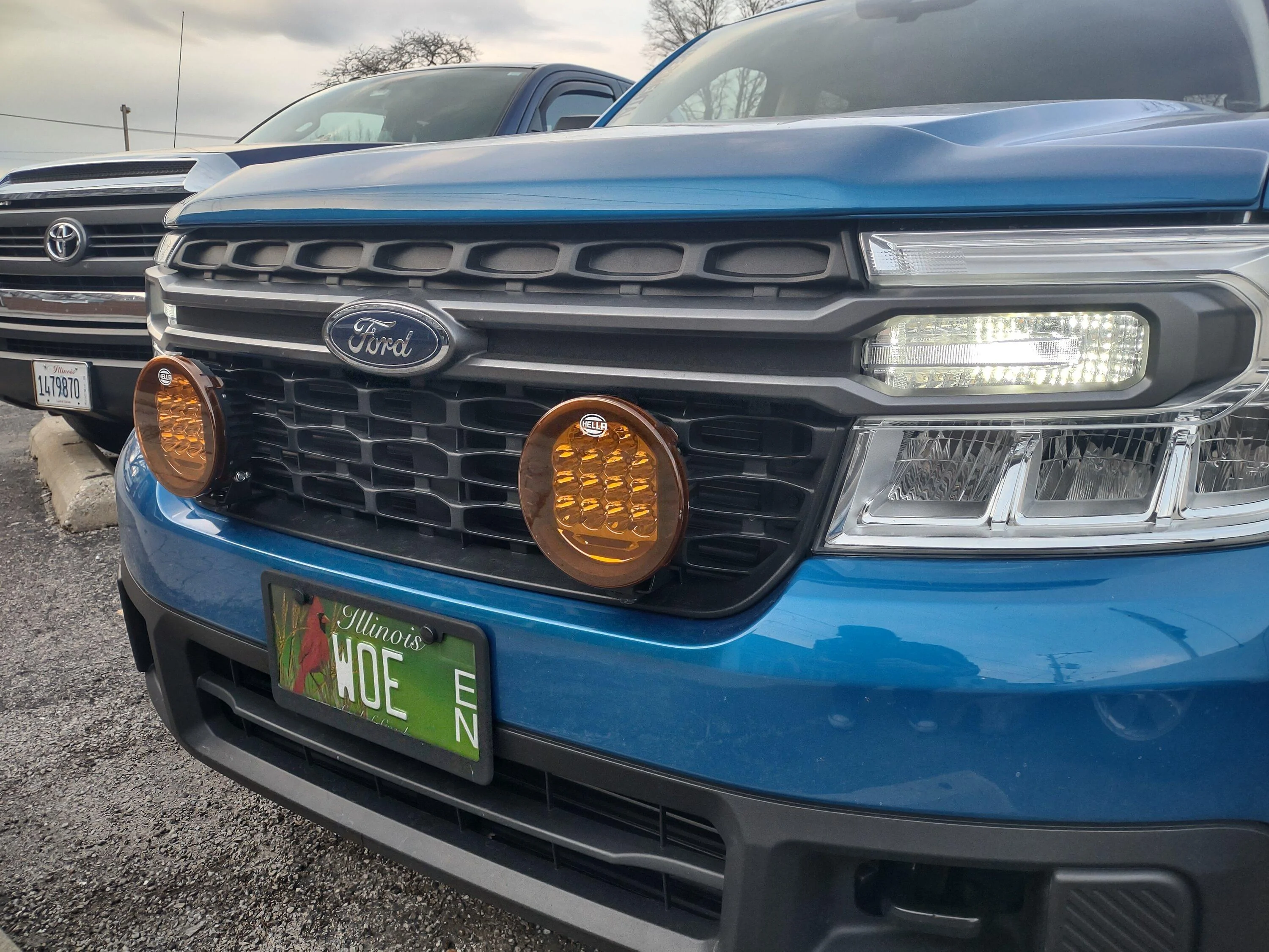 Ford Maverick JJC grill brackets with Hella 500 LEDs IMG_20240225_165834274_HDR