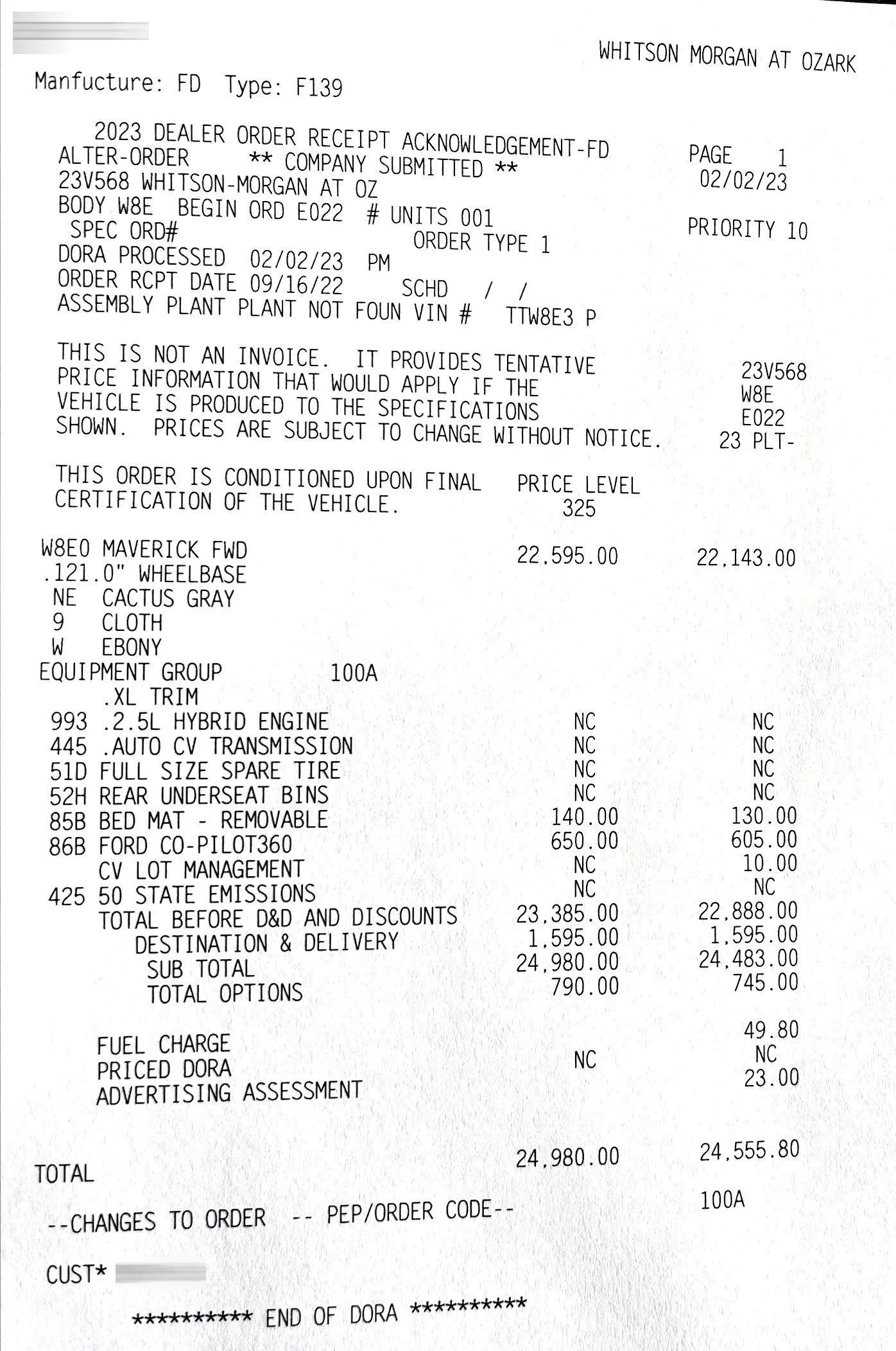 Ford Maverick My Son is going to order a Mav today | UPDATE May 18th build date ! DORA