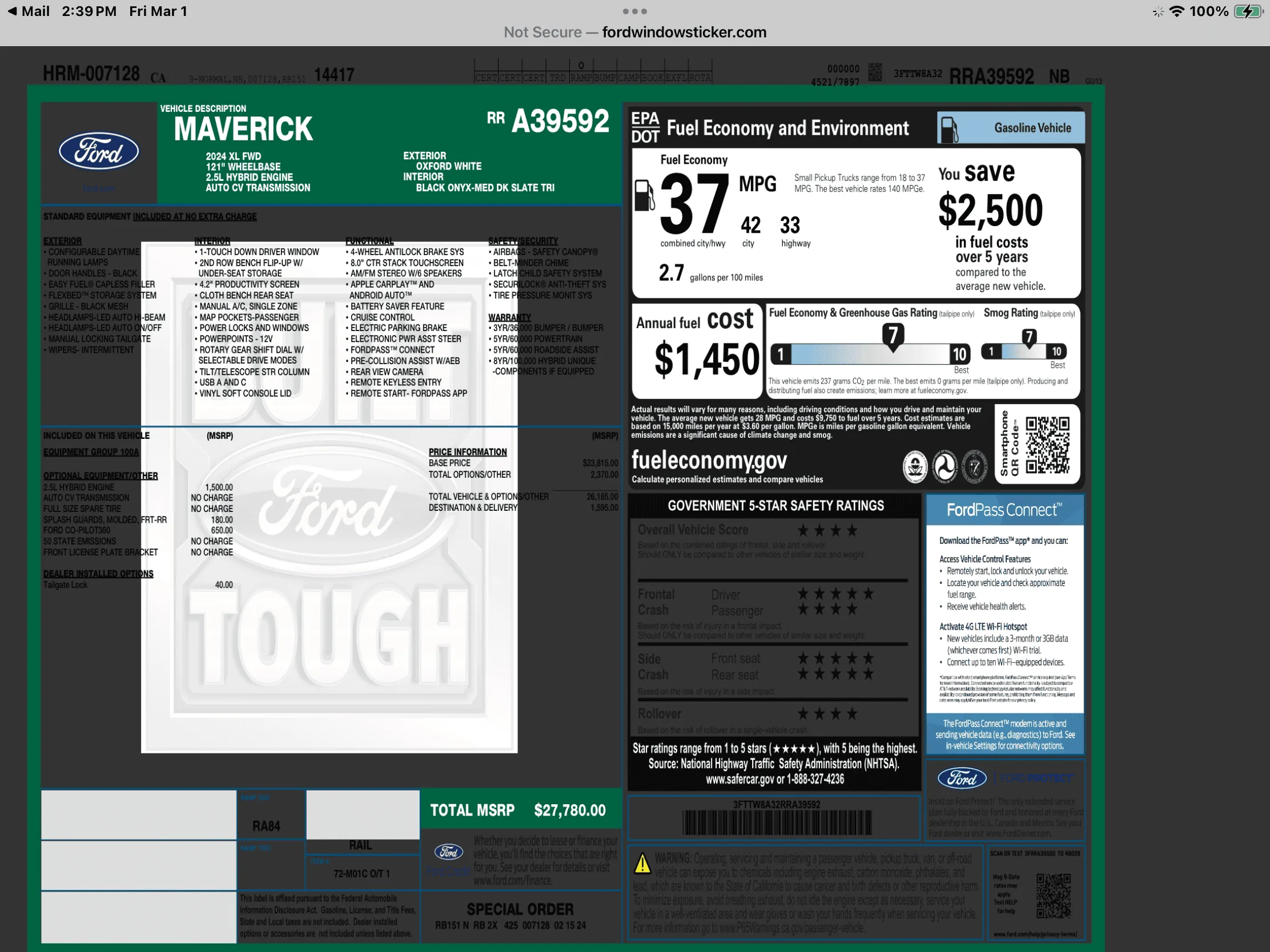 Ford Maverick 🧭 Maverick Build & Tracking Links IMG_1241