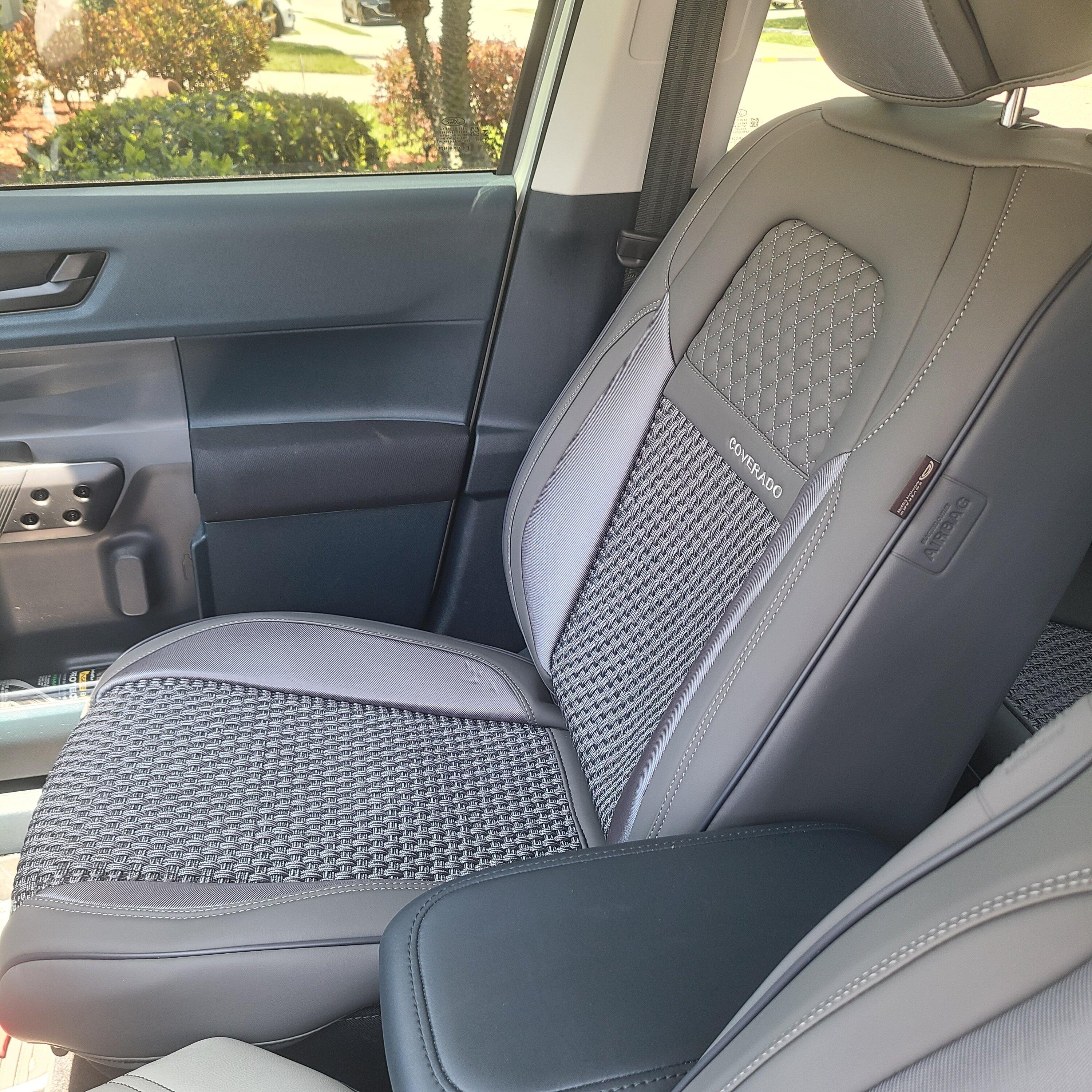 Ford Maverick Grey and White seat covers From Mabett are on Amazon 1709425696327