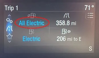 Ford Maverick What does "All Electric" on the dash mean? AllElectricC
