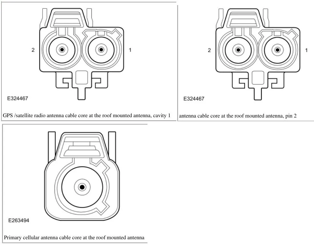 Ford Maverick Swapping out roof Antenna GPS, AM-FM, Primary Cellular Antenna Connectors at Roof Mounted Antenna