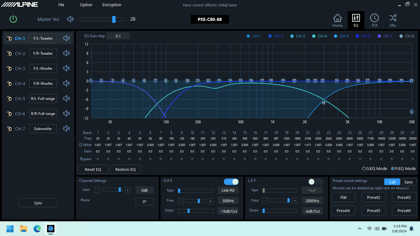 Ford Maverick Alpine Optim8 DSP/Amp - Lane's Review, Thoughts, Results... EQ - All Channels