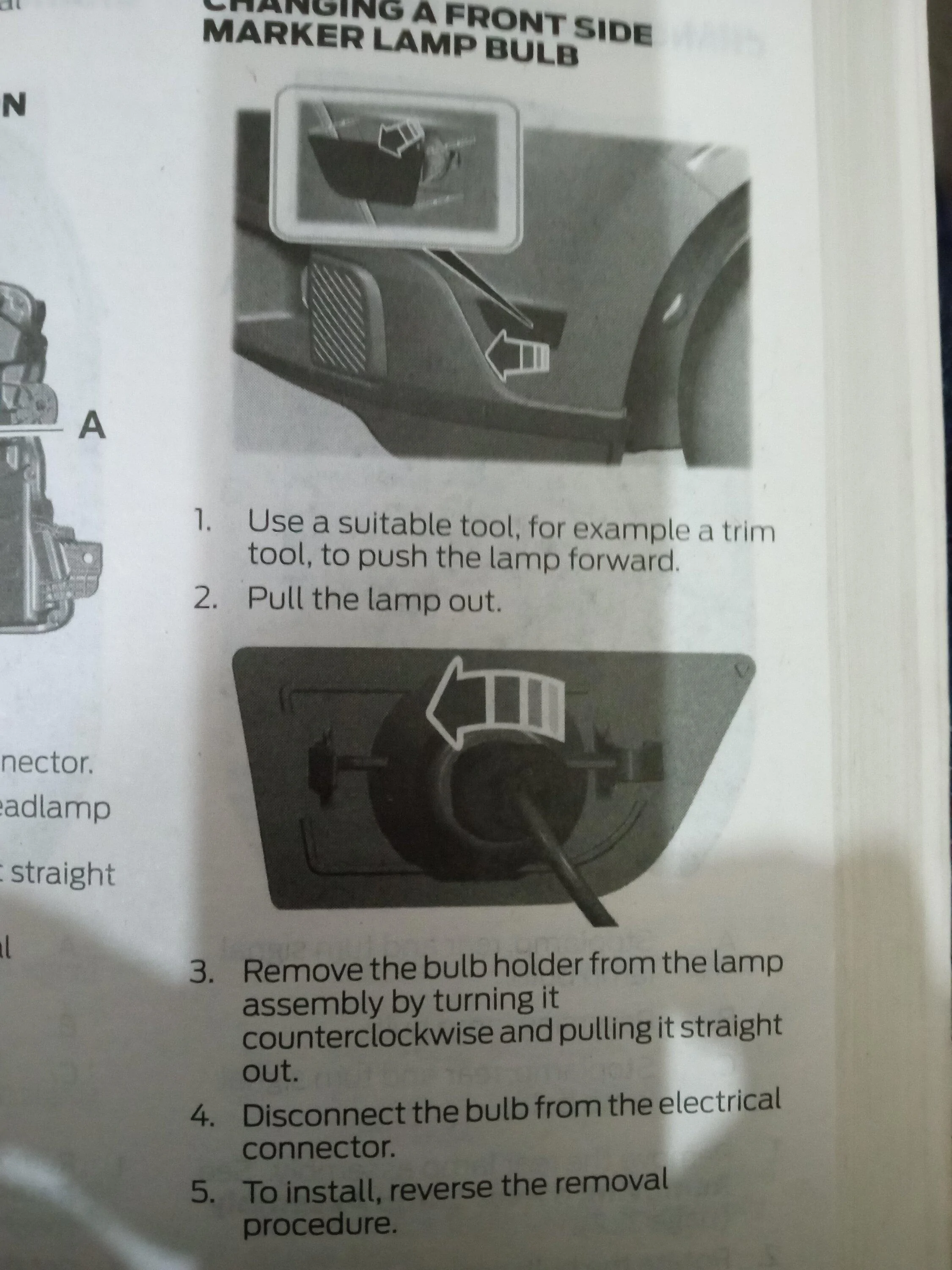 Ford Maverick Need a keyed fuse in under hood fuse box marker lamp instruction