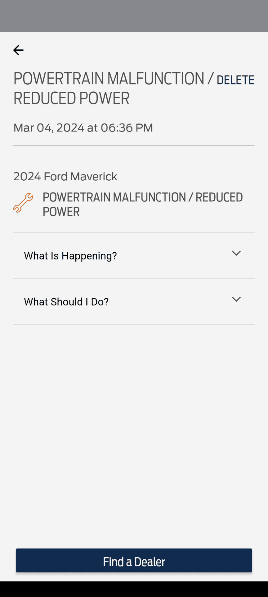 Ford Maverick Powertrain Malfunction/Reduced Power Issue Screenshot_20240310-102428