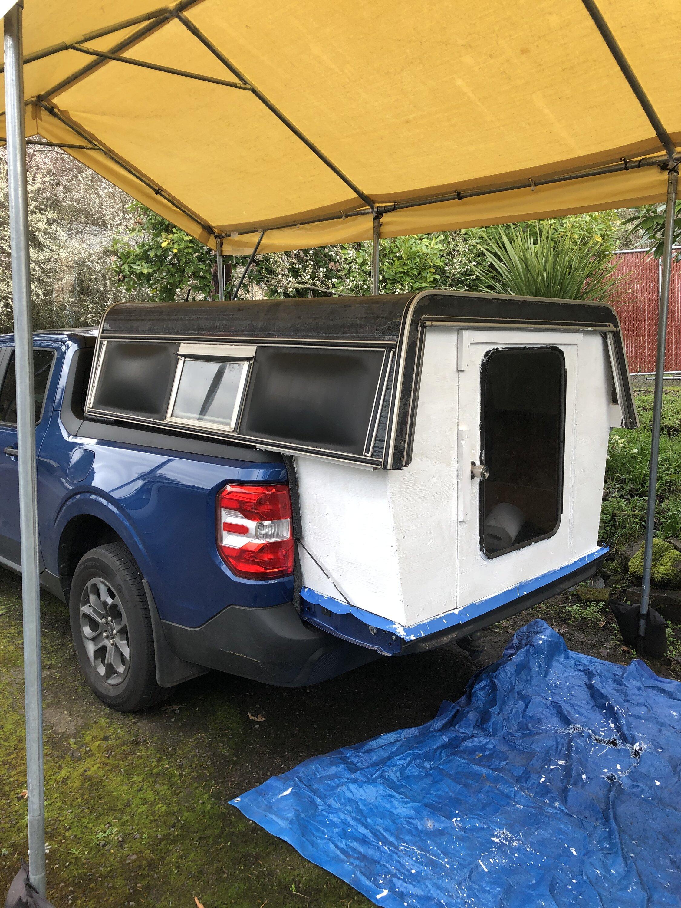 Ford Maverick 6’ camper shell onto 4.5’ bed IMG_0946