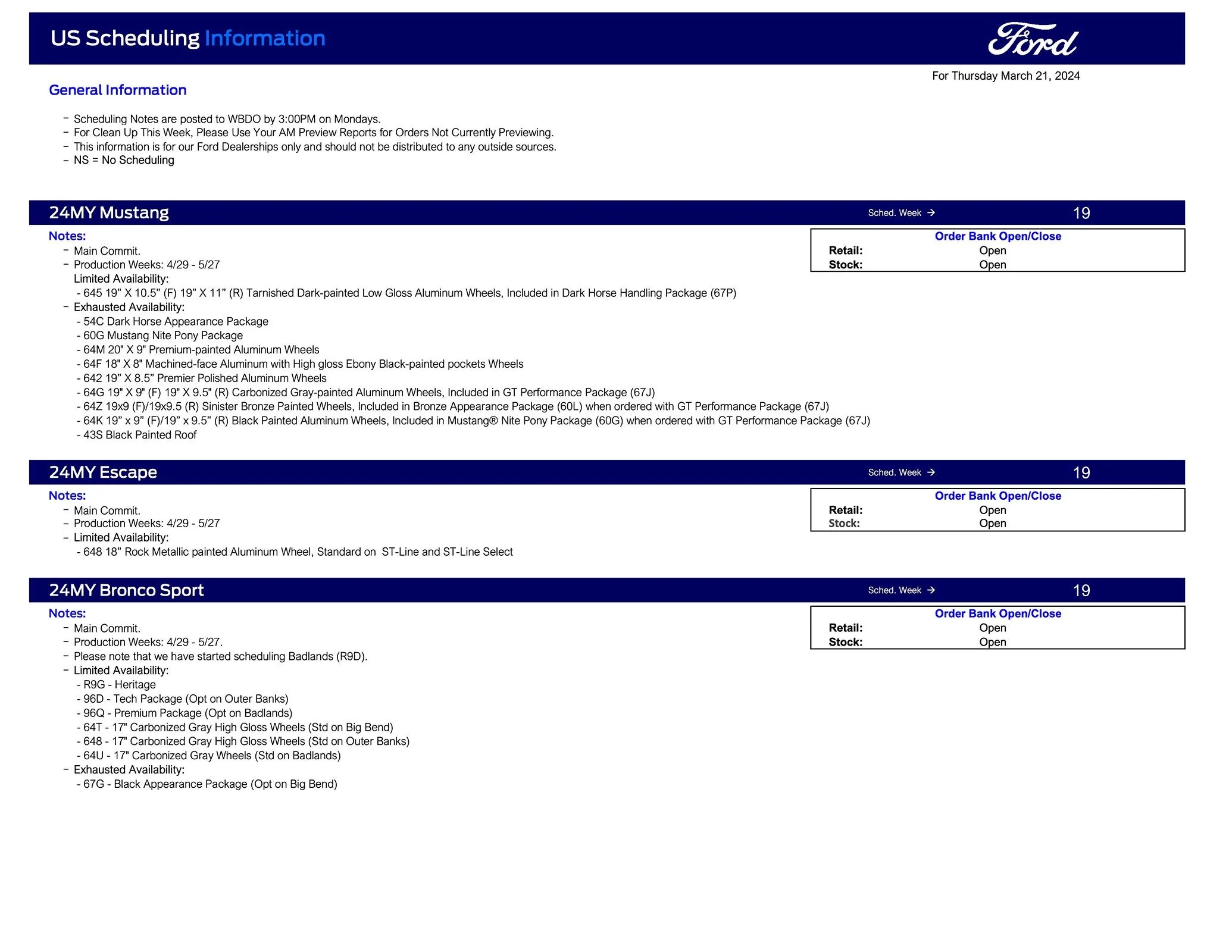 Ford Maverick 2024 Maverick Scheduling This Week (3/21/24) for Production Weeks 4/29 - 5/27 Ford Scheduling Notes - 3.18.24-1