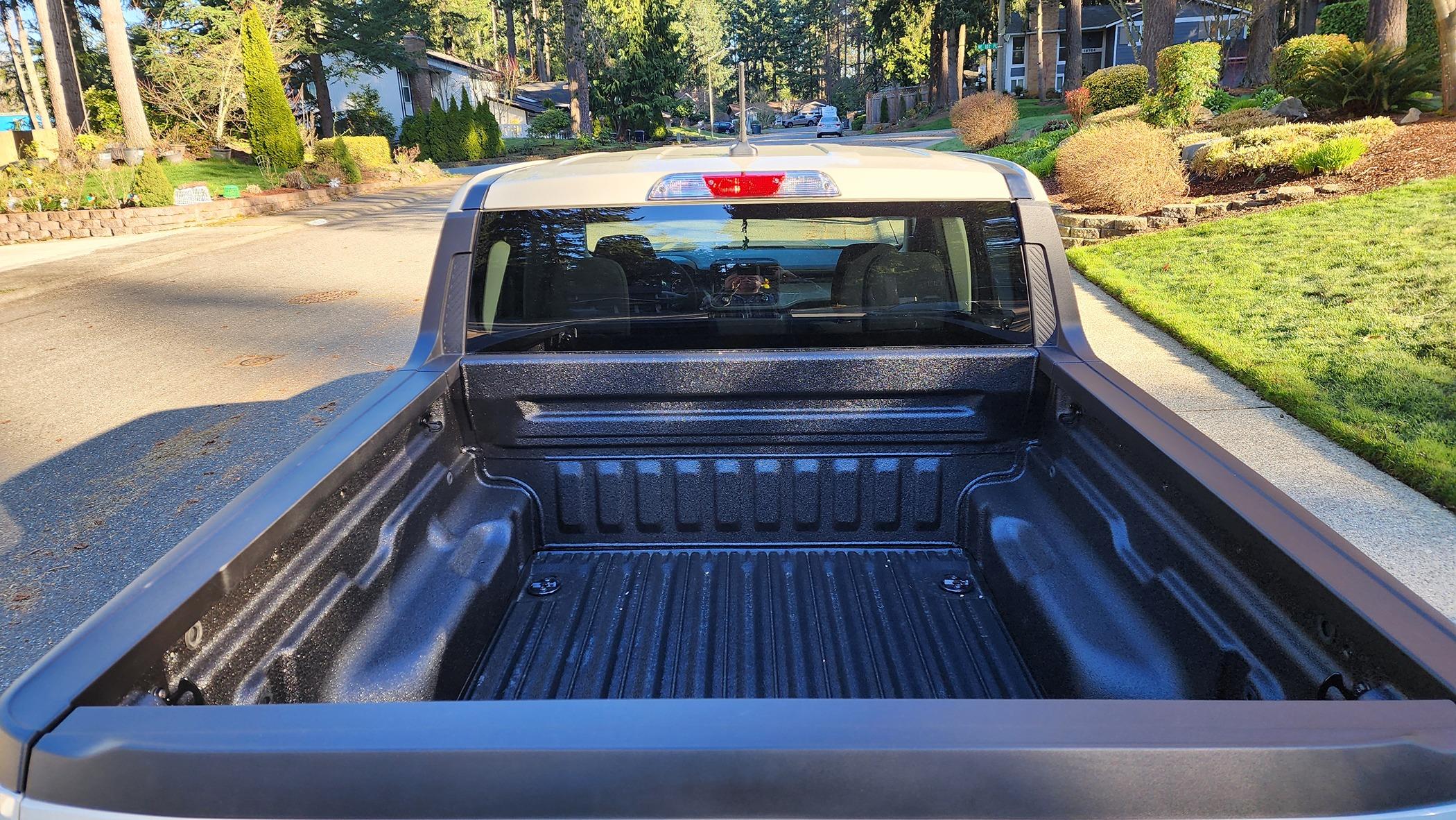 Ford Maverick SIBL + DIBL Franken-Liner -- combination of spray-in bed liner from Line-X + the modular drop in liner 20240316_092711