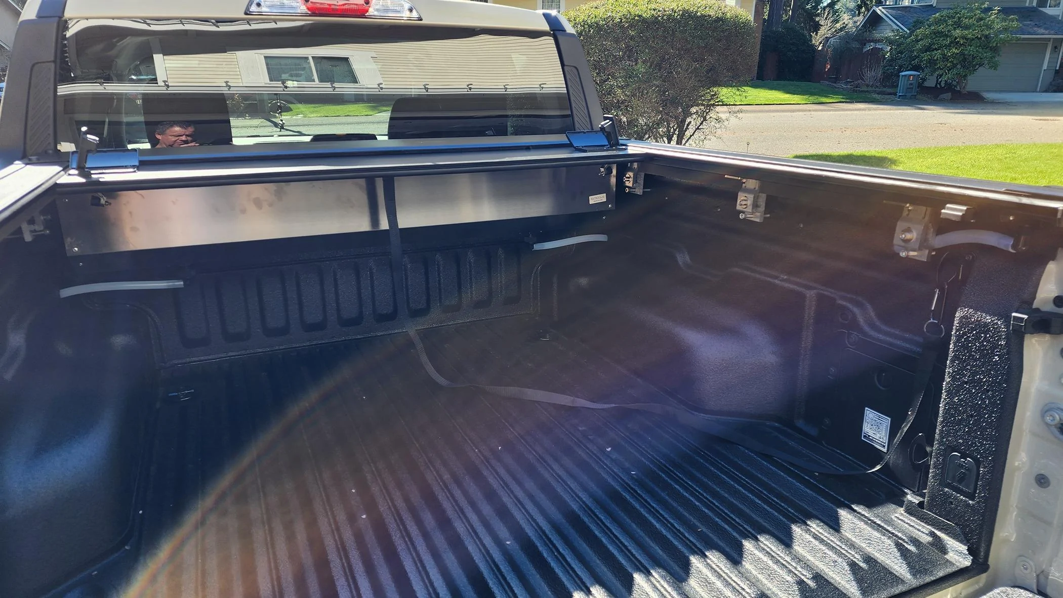 Ford Maverick SIBL + DIBL Franken-Liner -- combination of spray-in bed liner from Line-X + the modular drop in liner 20240318_154148