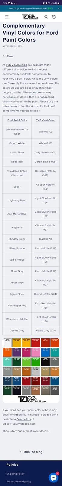 Ford Maverick Color matched vinyl options [List] Screenshot_20240320-205748_Firefox
