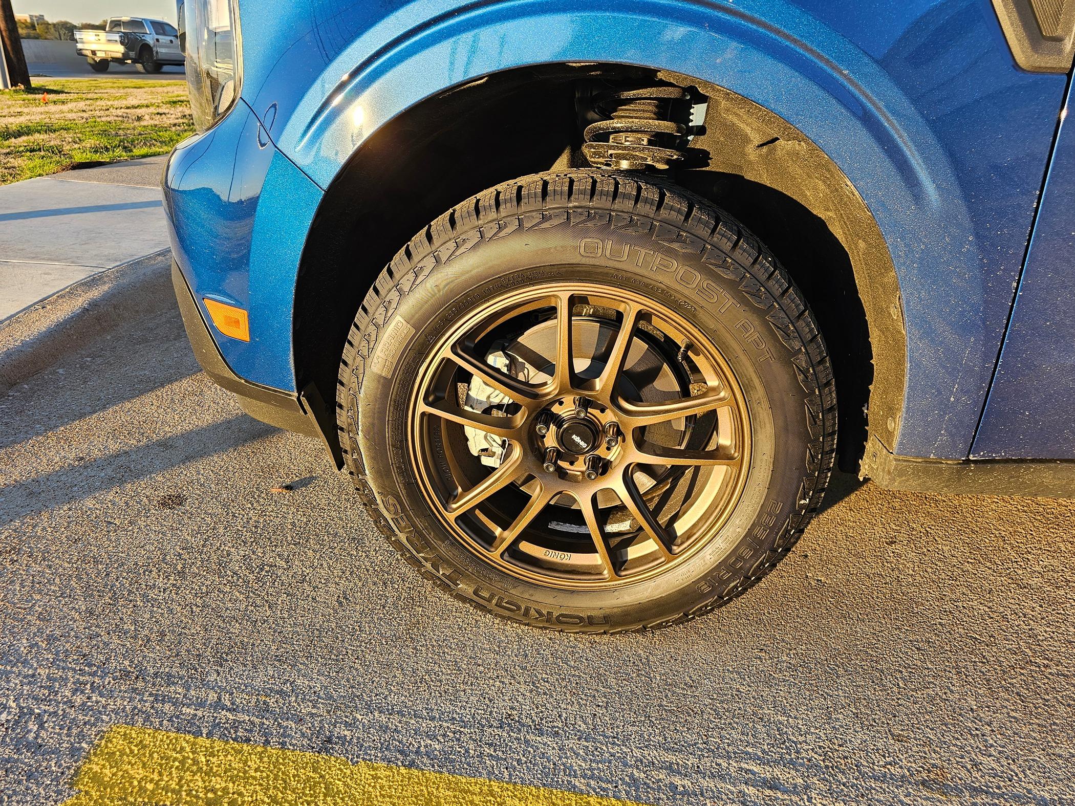 Ford Maverick Help me pick wheels and tires please. 20240213_174802