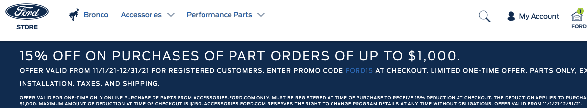 Ford Maverick 15% off Ford Accessory website until 12/31 (https://accessories.ford.com/) Screen Shot 2021-11-01 at 12.45.58 PM