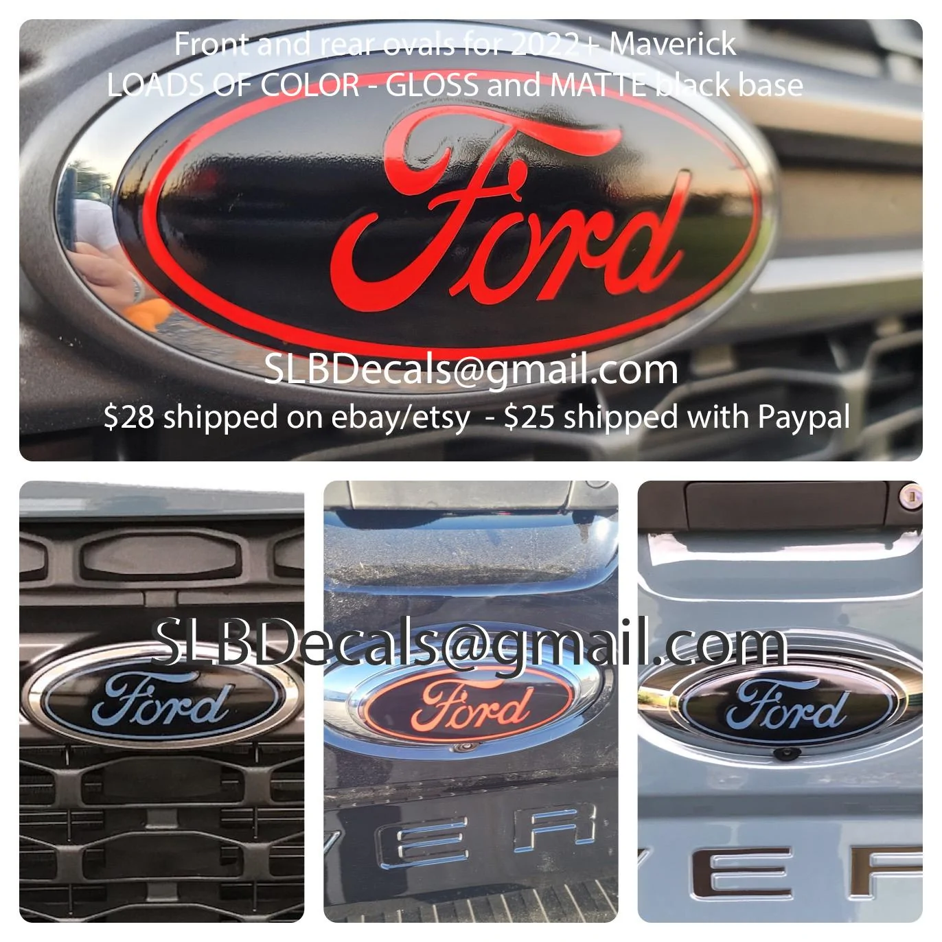 Ford Maverick Maverick Tailgate Lettering / Letters Maverick Ovals Email