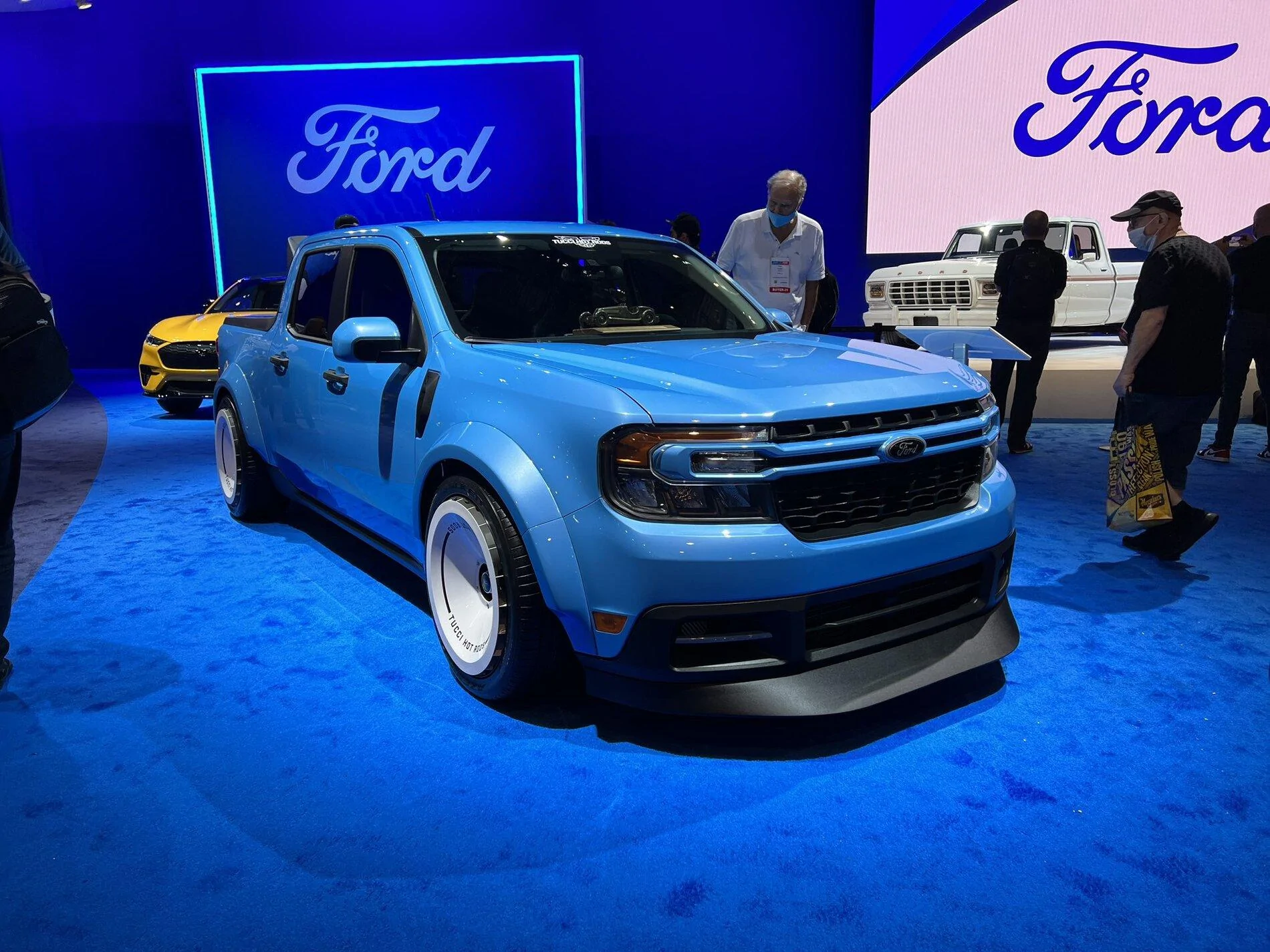 Ford Maverick Live Pics: Tucci Maverick at SEMA 2021 Lowered 2022 Ford Maverick pickup by Tucci Hot Rods 4